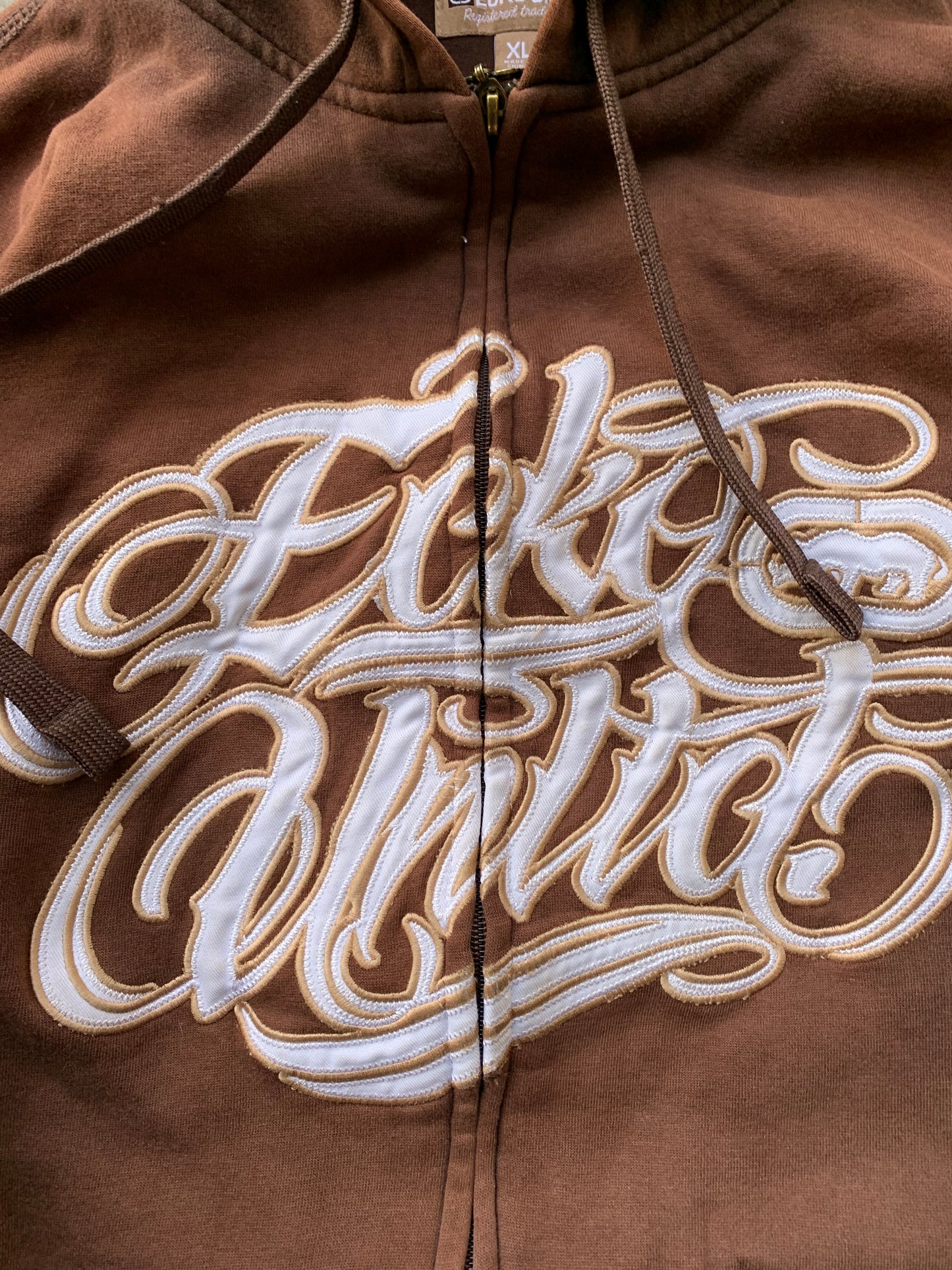 (XL) Y2K Sunfaded Brown Ecko Zip Up