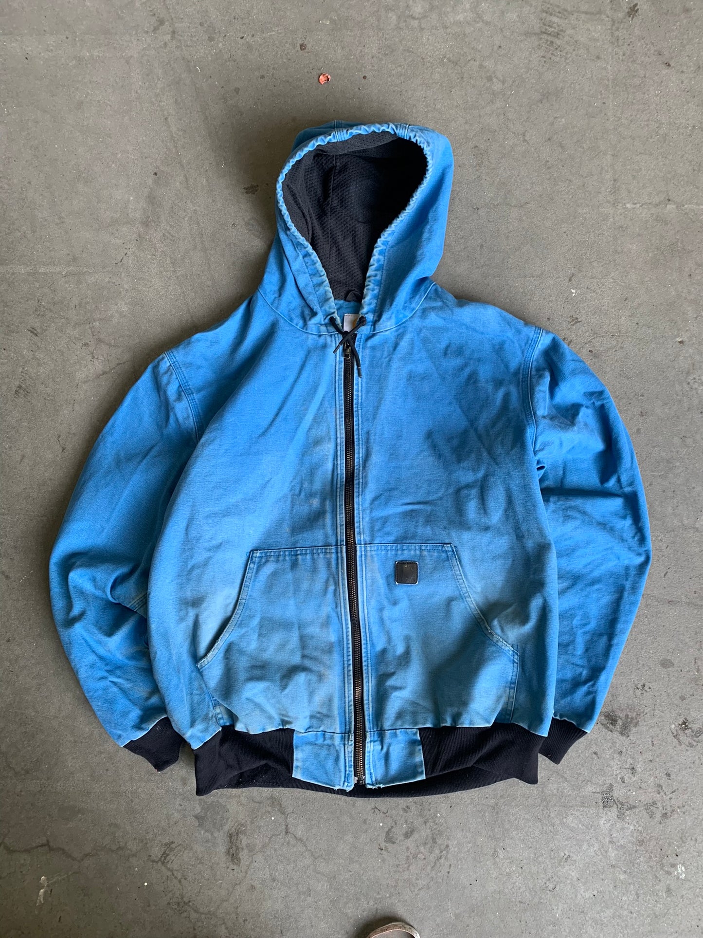 (XL/2X) Vintage Carhartt Deep Blue Hooded Jacket