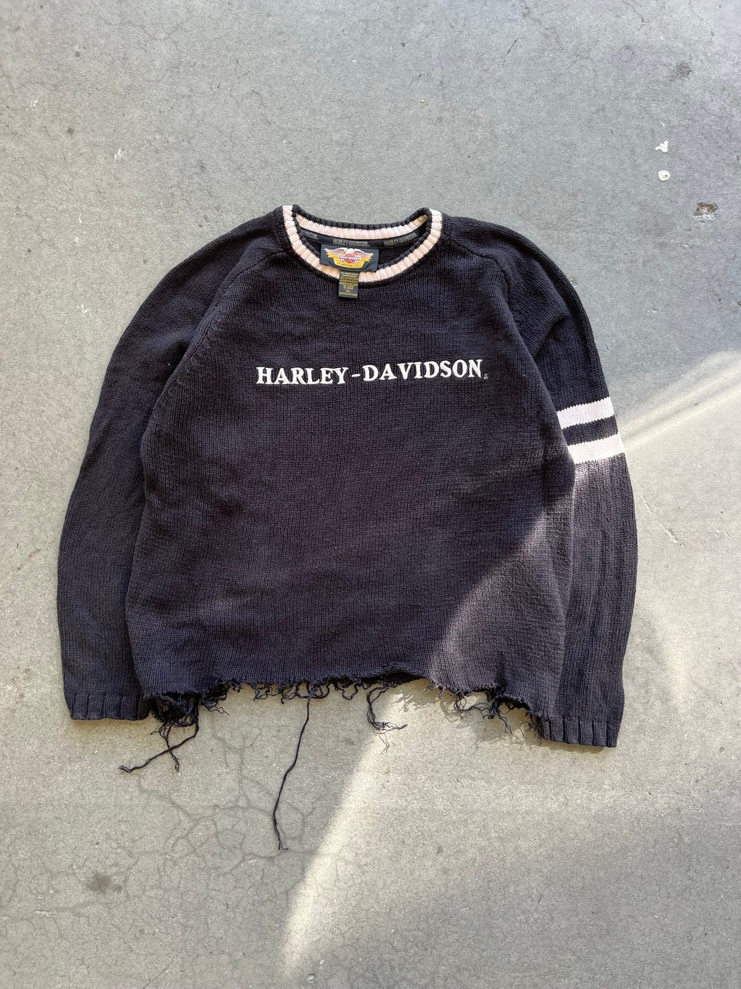 (L) 90s Harley Davidson Knitwear Cropped