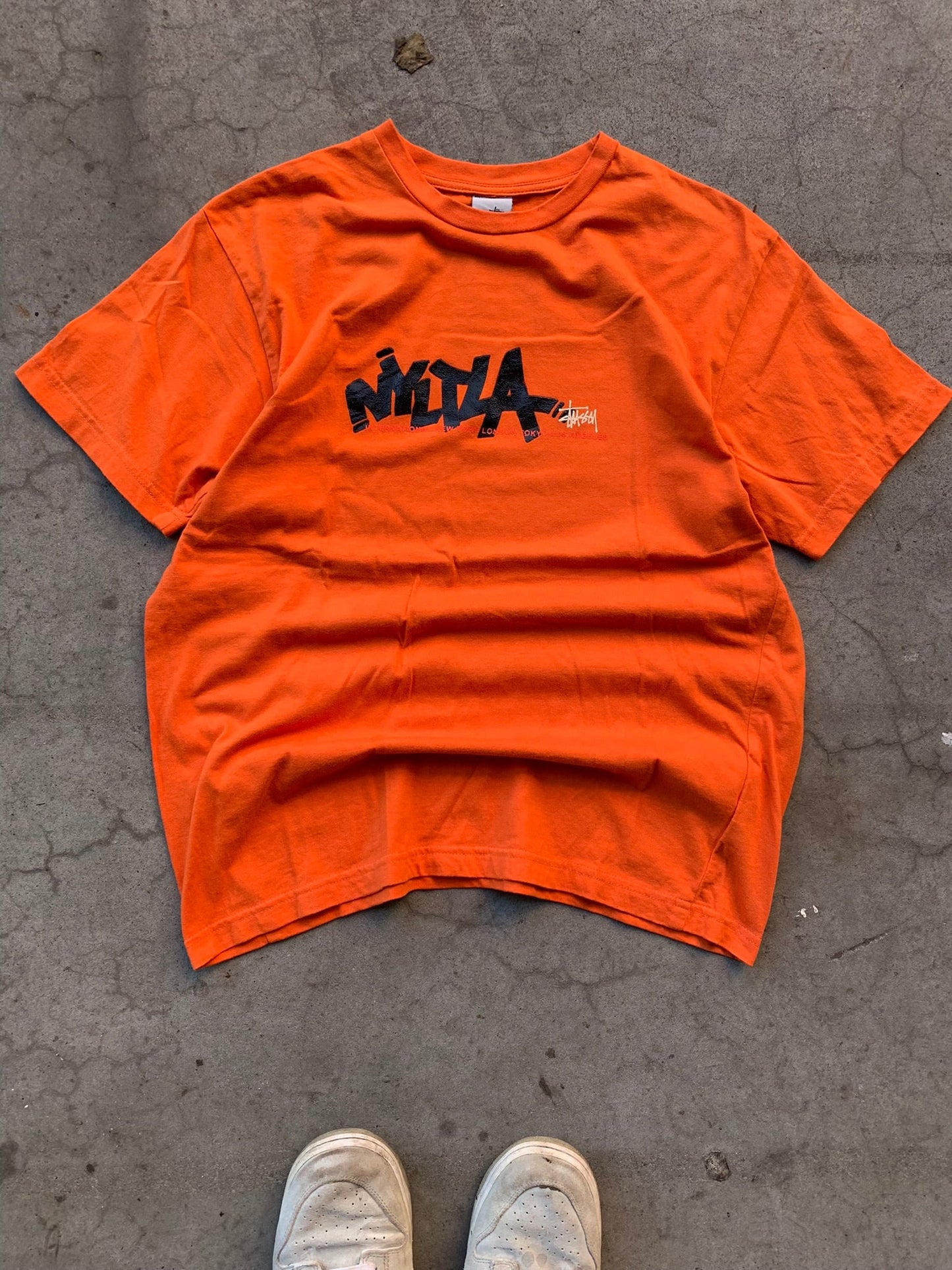 (M) 1999s Stussy NTYLA Orange Tee ~