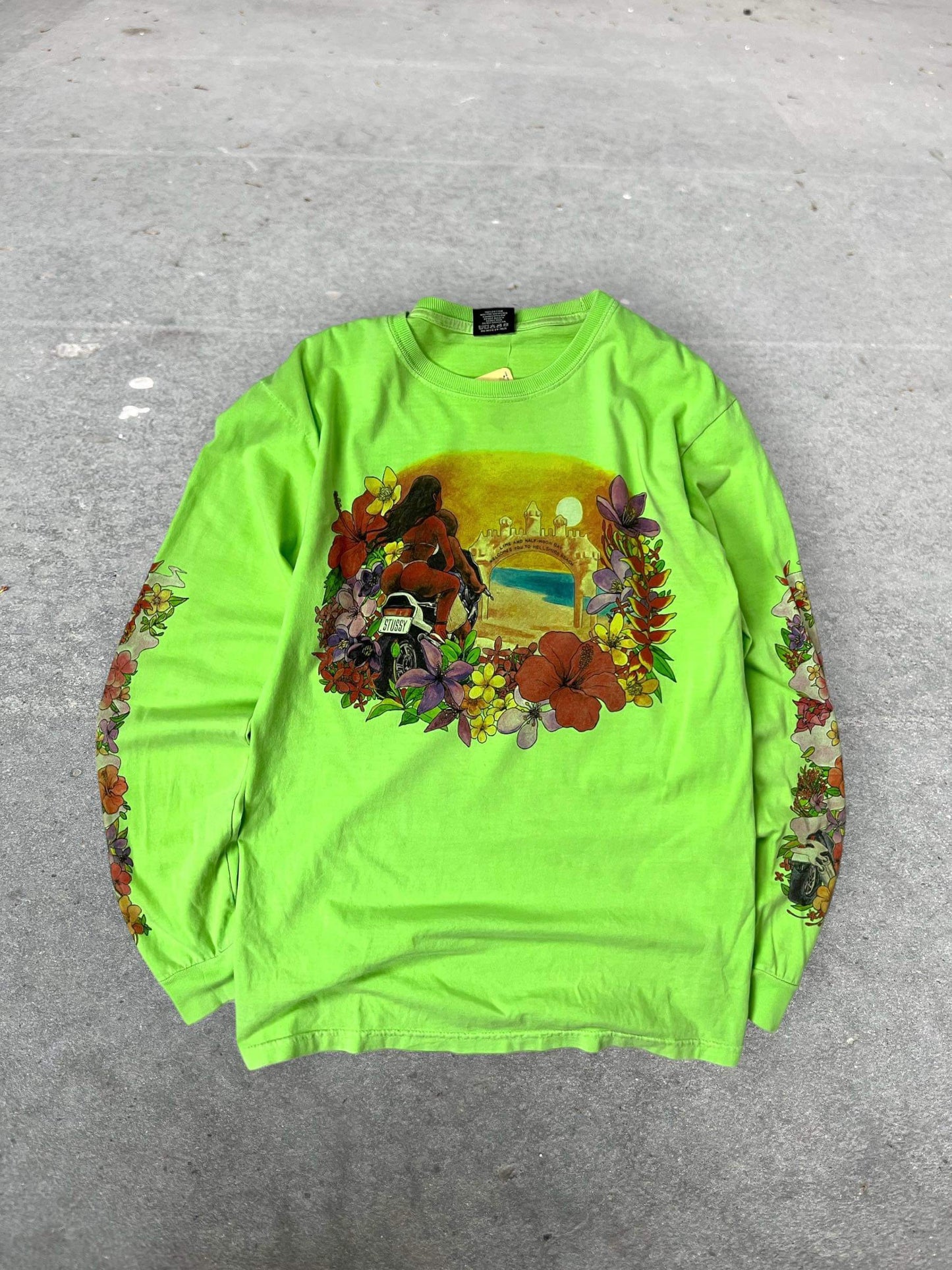 (S/M) Stussy Lime Green LS