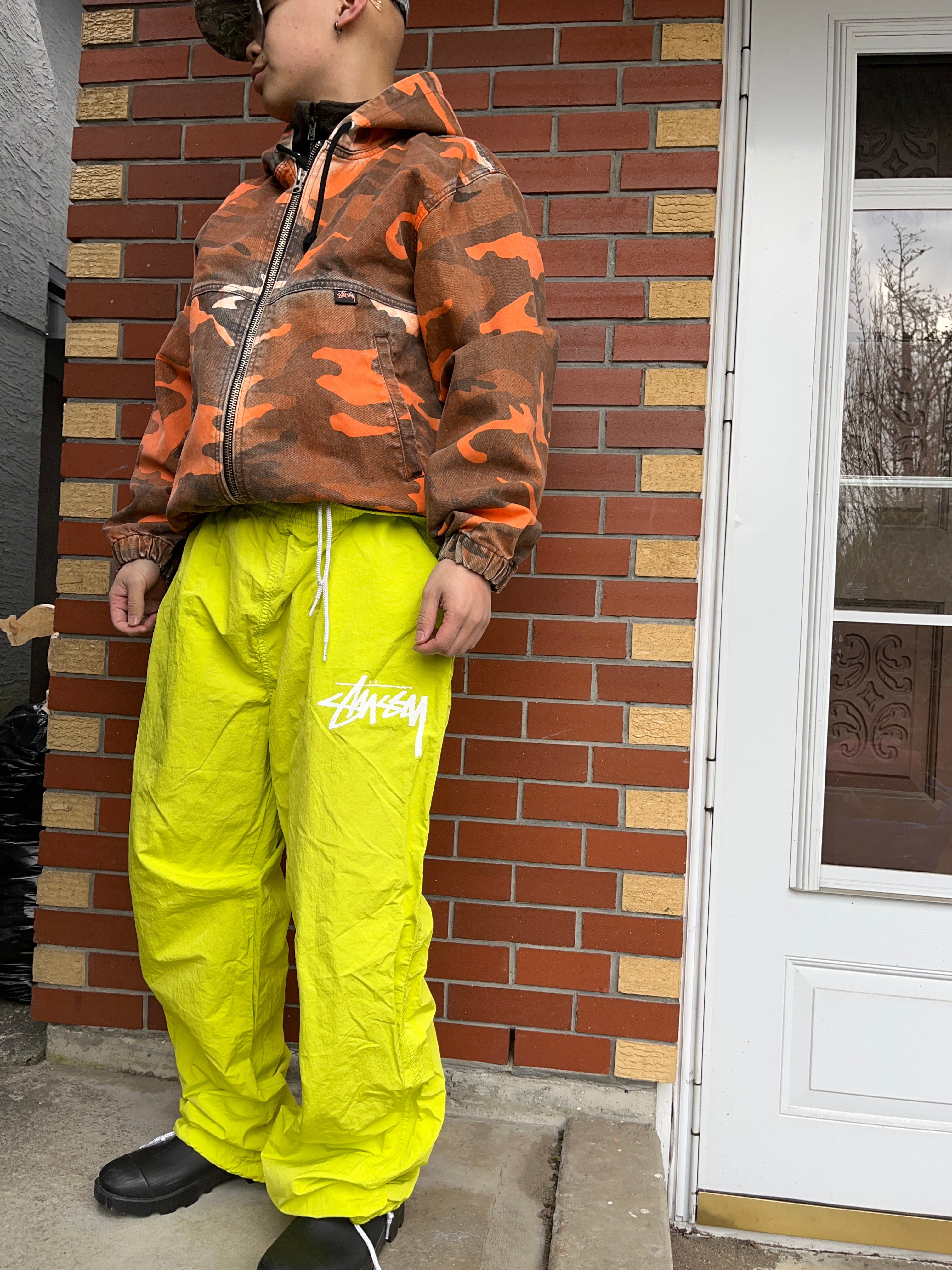 Neon green sale windbreaker pants