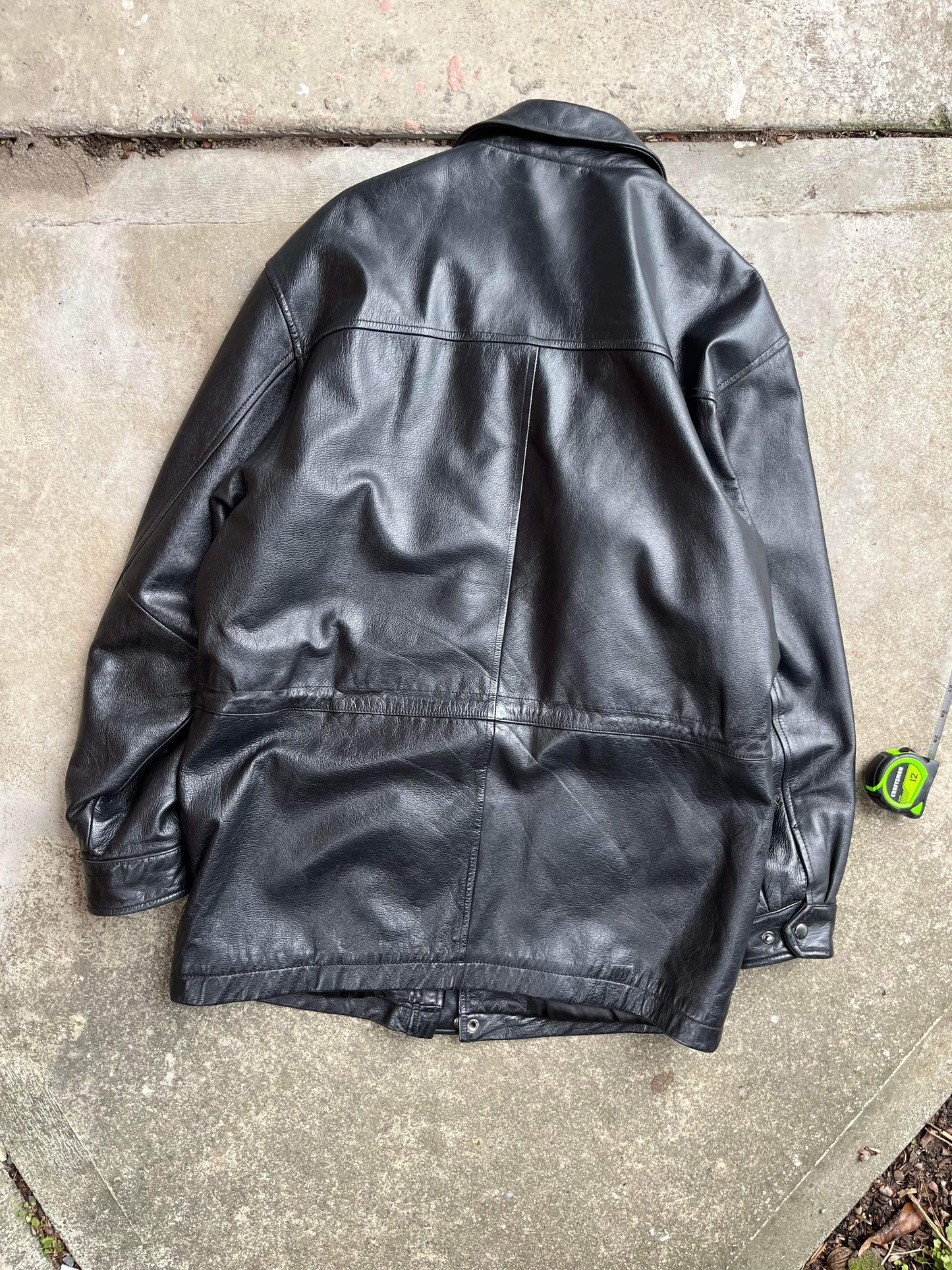 (M/L) Vintage Genuine Leather Long Coat