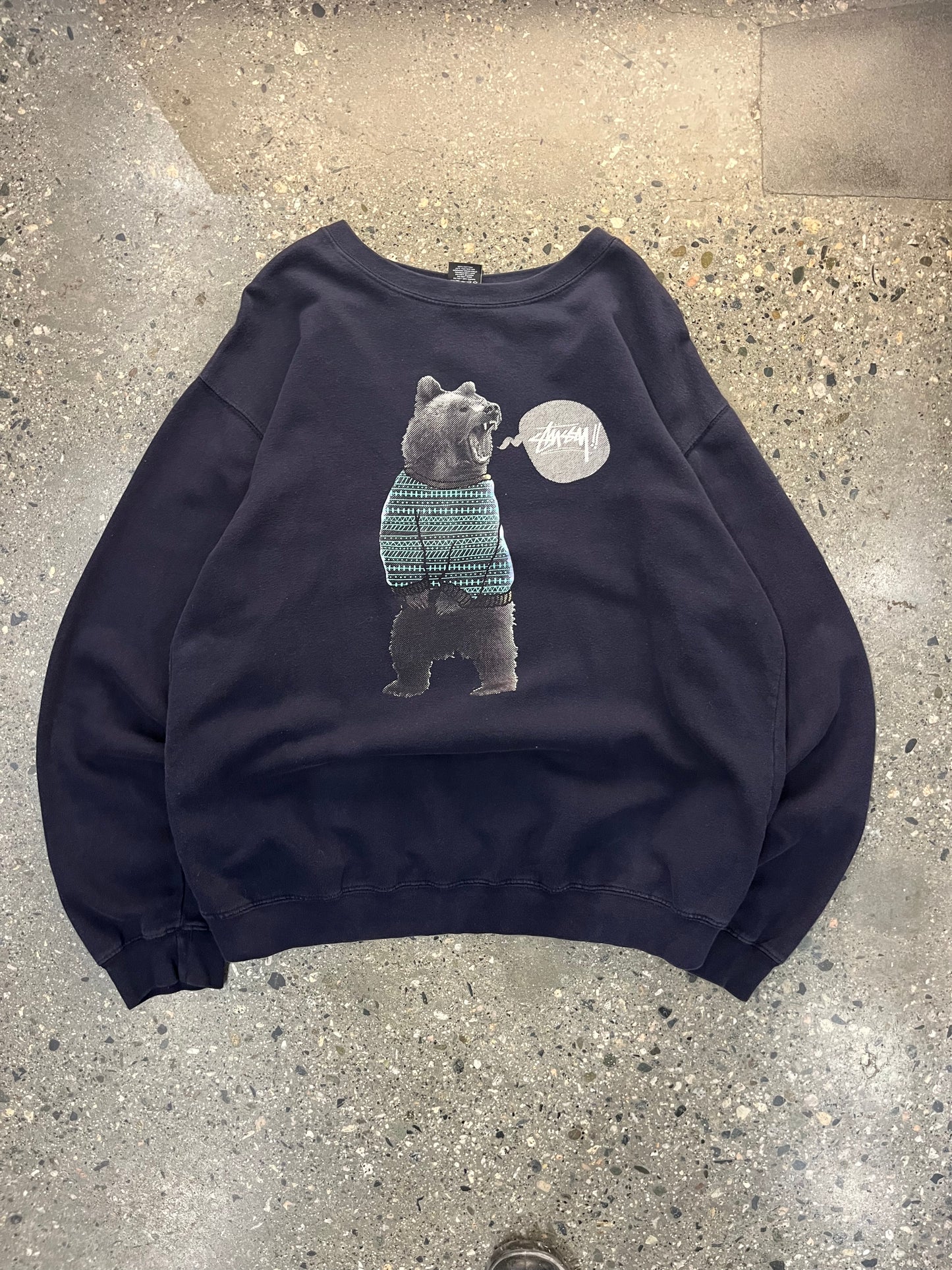 (XL) Stussy Sweater Bear Graphic Crewneck