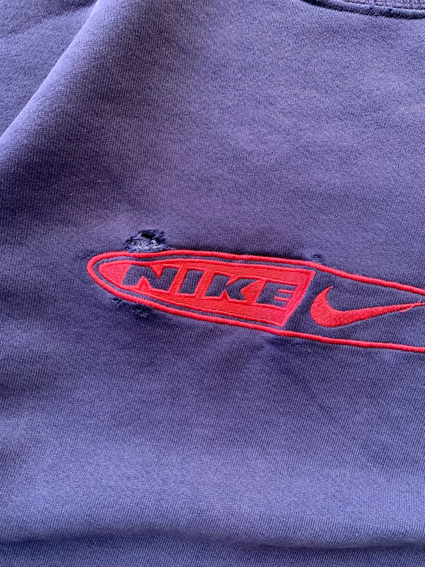 (L) 80’s Distressed Nike Script Crewneck