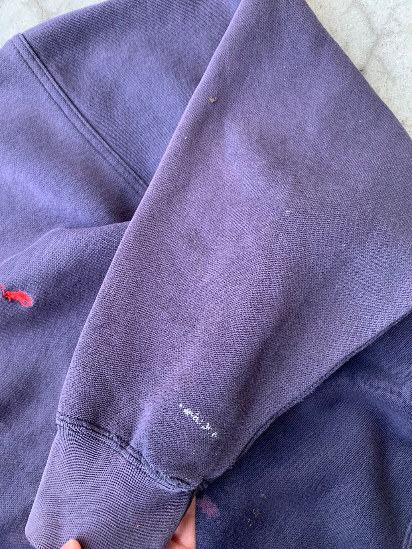 (M) Sunfaded Distressed Polo Quarter Zip