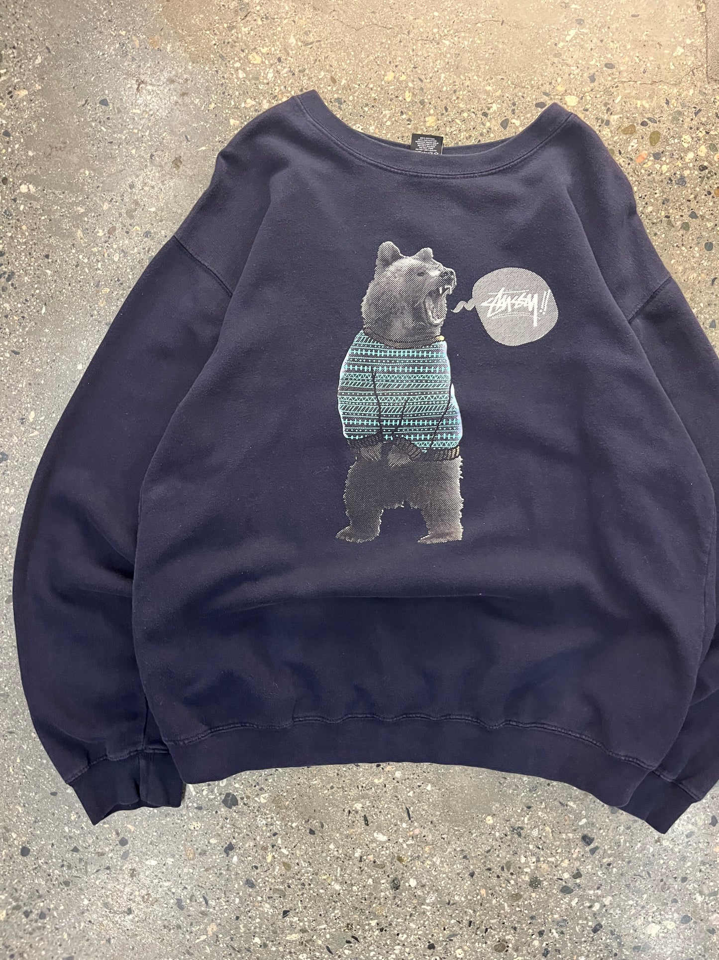 (XL) Stussy Sweater Bear Graphic Crewneck