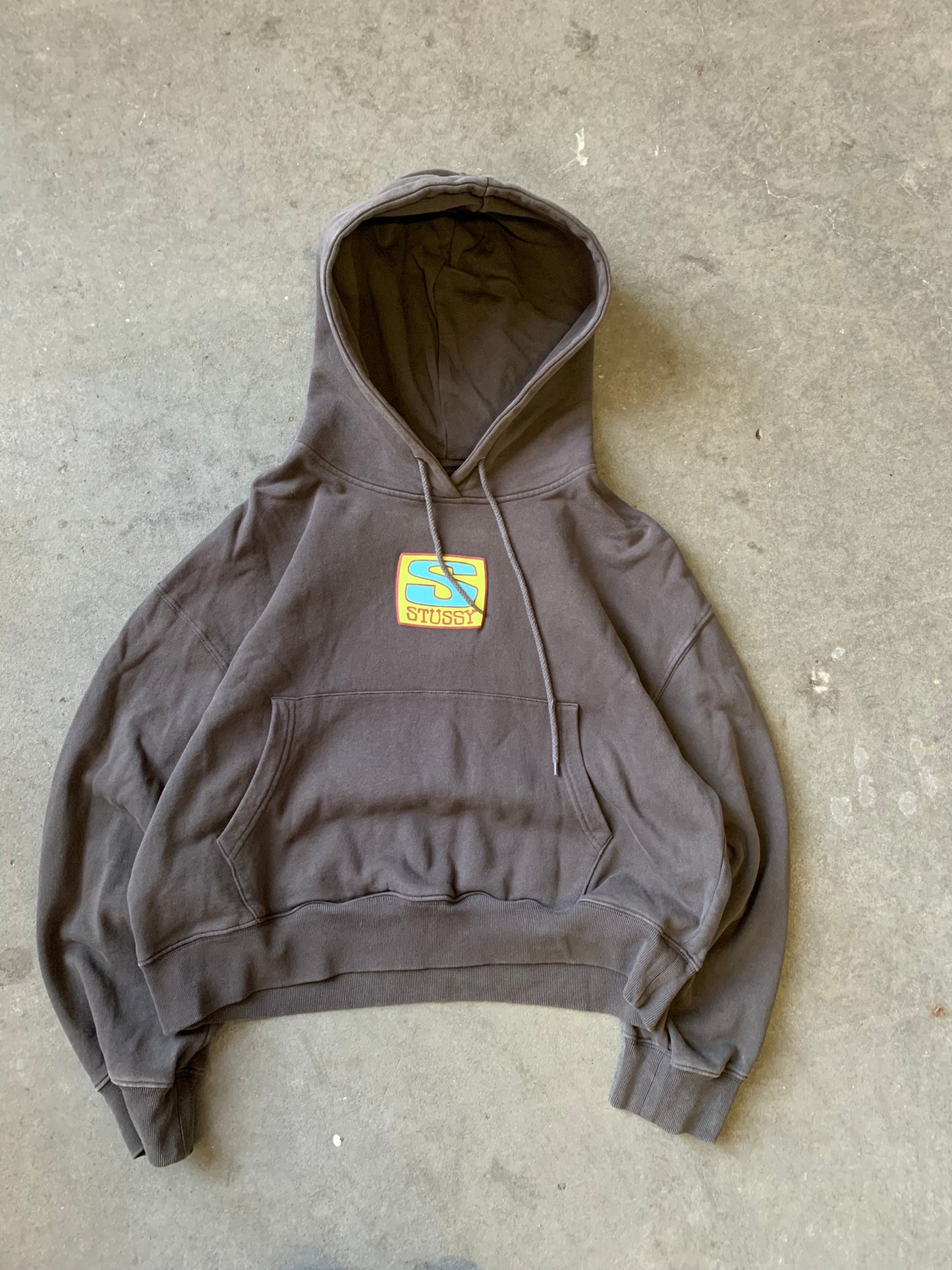 (M) Stussy Cropped Sunfaded Hoodie