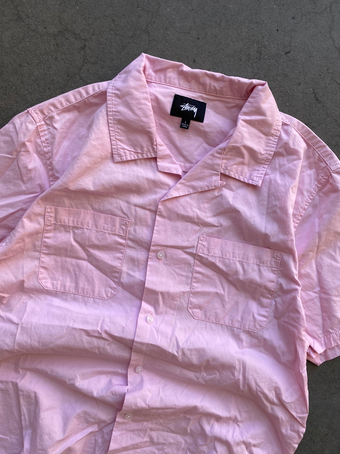 ( L ) Stüssy Pink Button Up