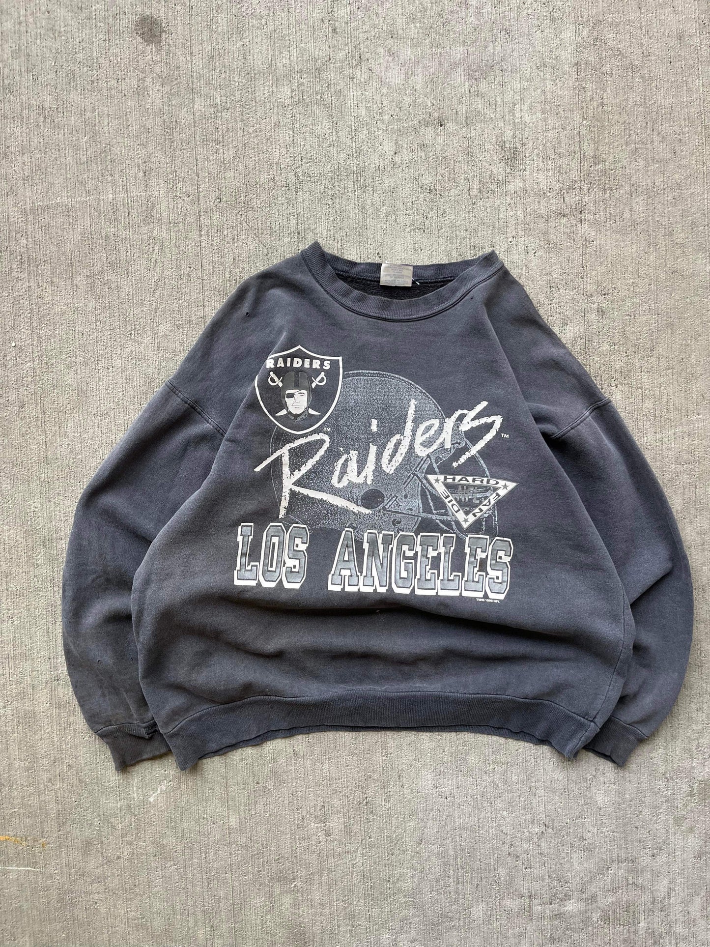 (L) 1990 Distressed Los Angeles Raiders Crewneck