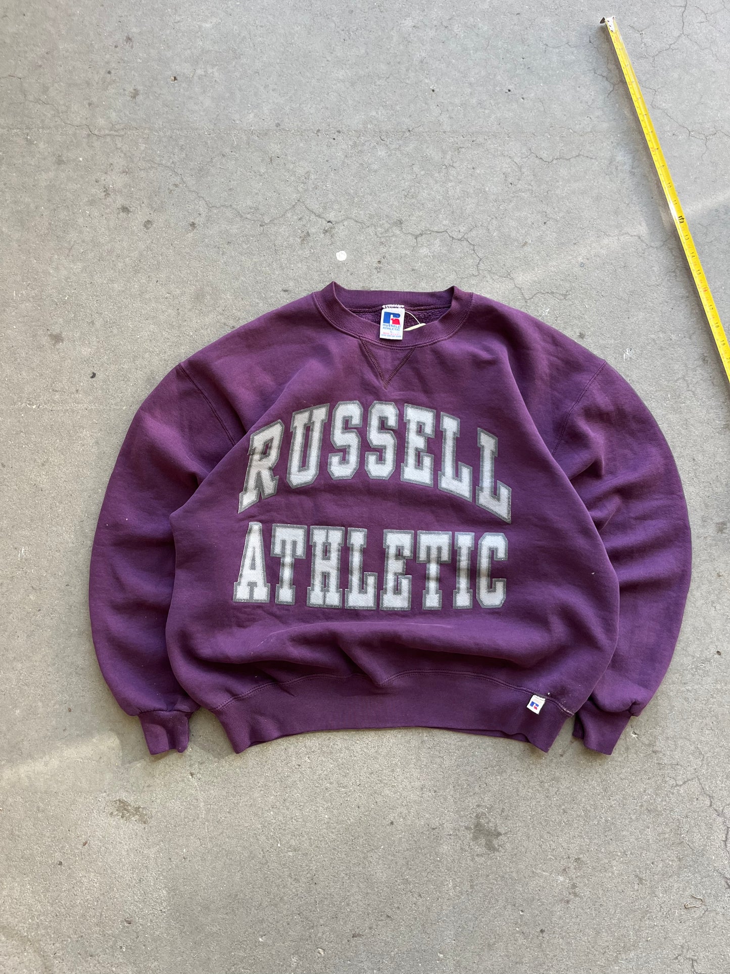 (L) 90s Made in USA Purple Spell out Crewneck
