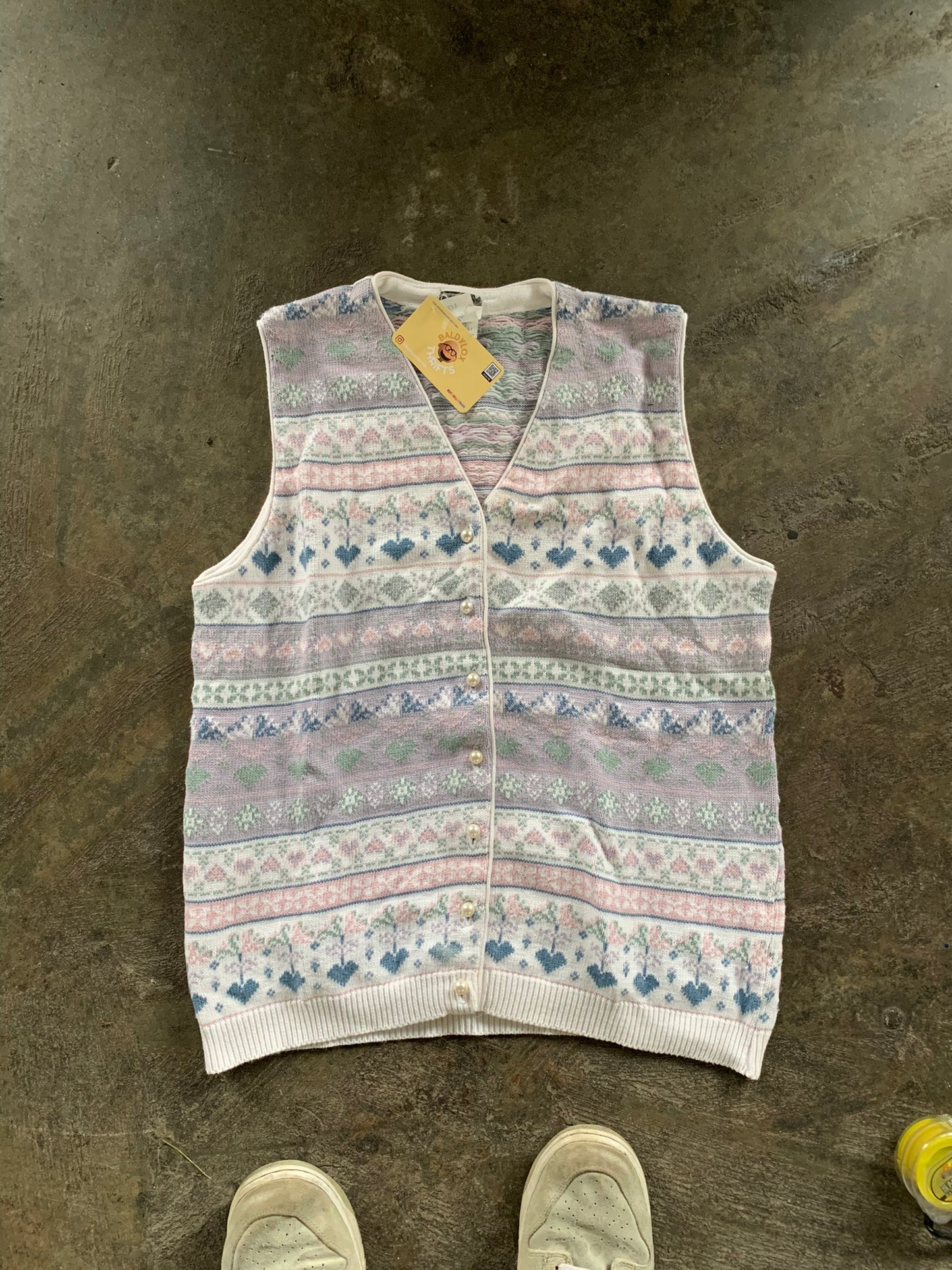 (S) 80s/90s Grandma Style Knit Vest