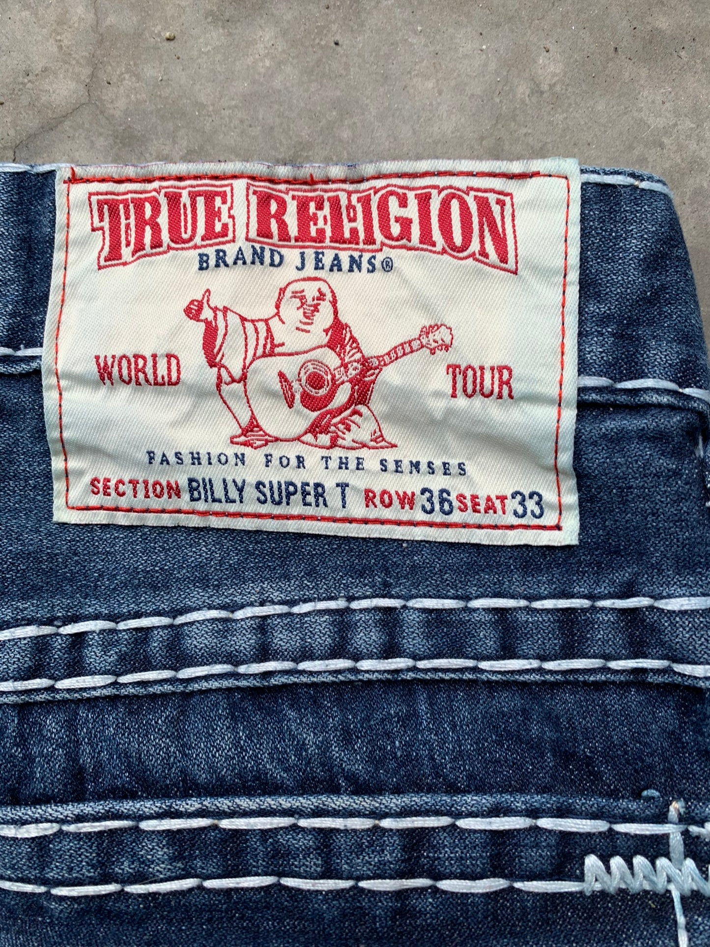 (36”) True Religion Baggy Denim