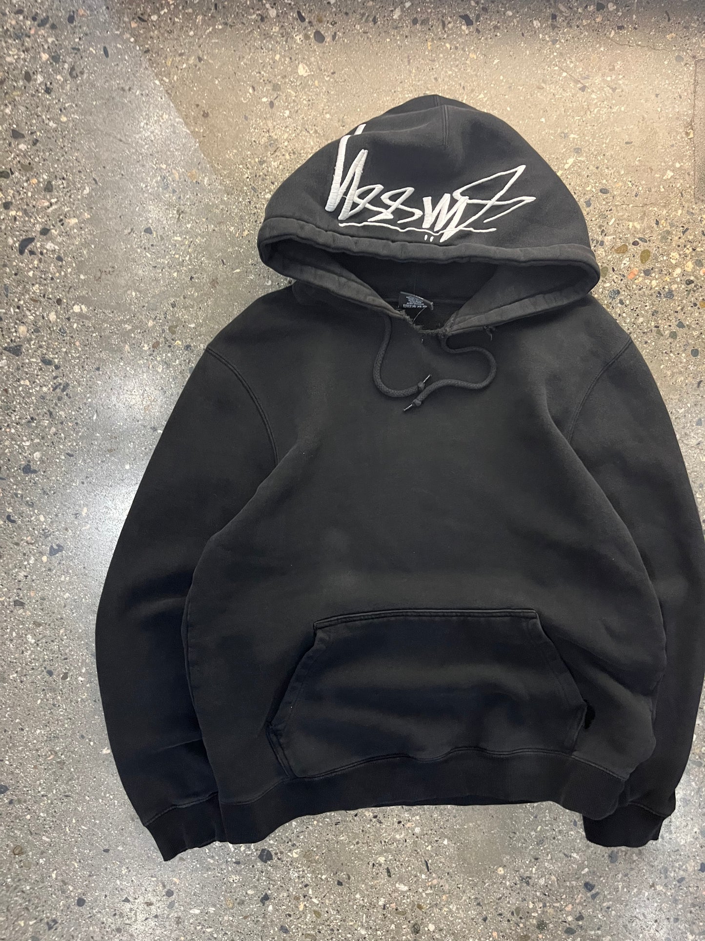 (L) Stussy Script Logo Hood Patch Hoodie