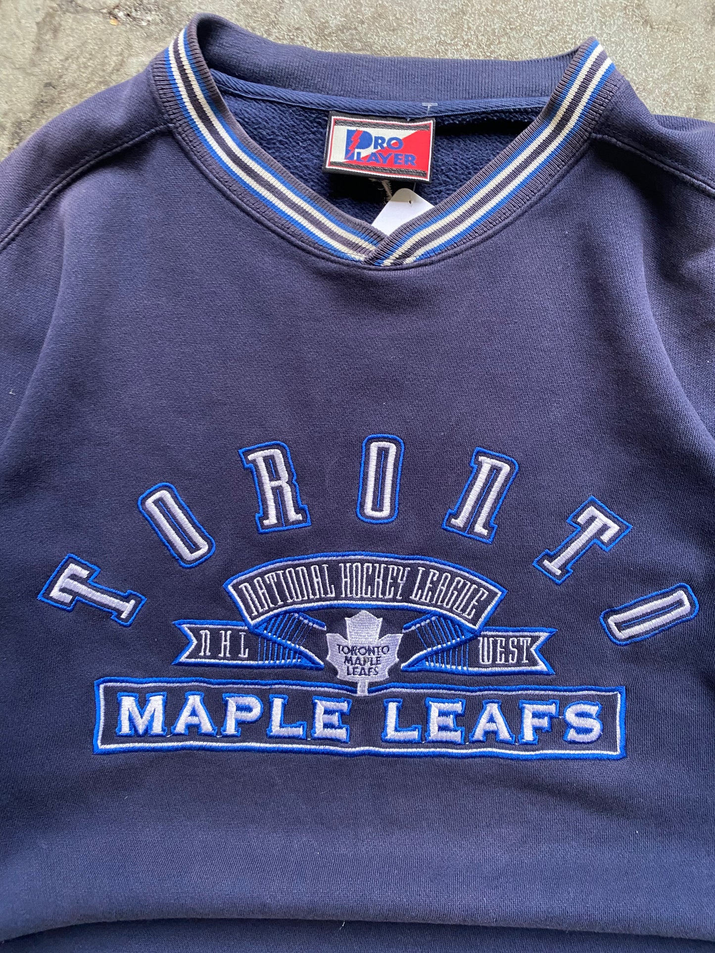 (M) 90’s Pro Player Boxy TOR Maple Leafs Crew