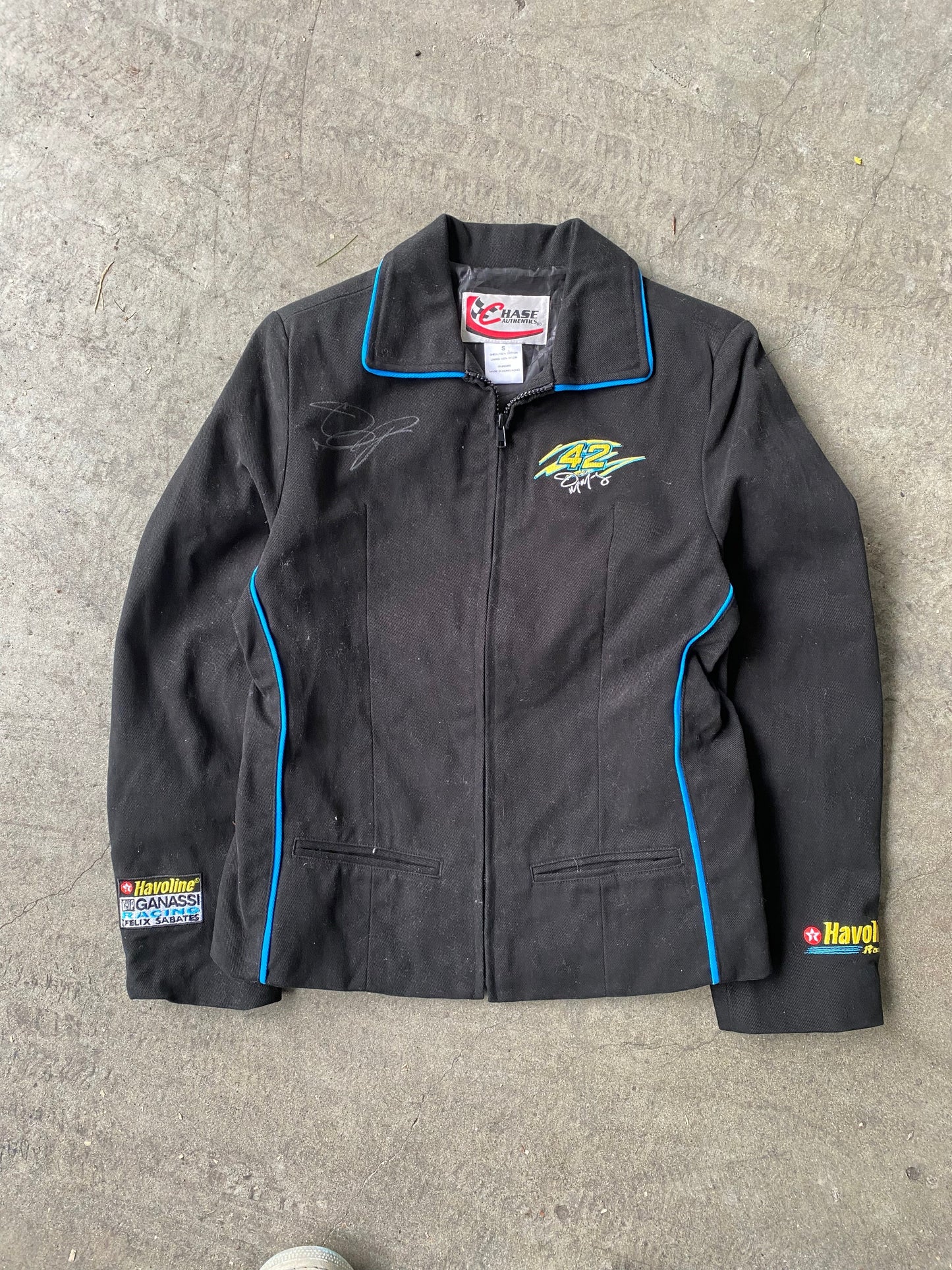 (S) Chase Authentics Havoline Signed Cropped Racing Jacket