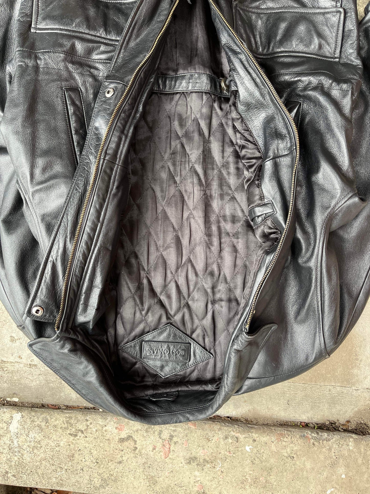 (M/L) Vintage Genuine Leather Long Coat