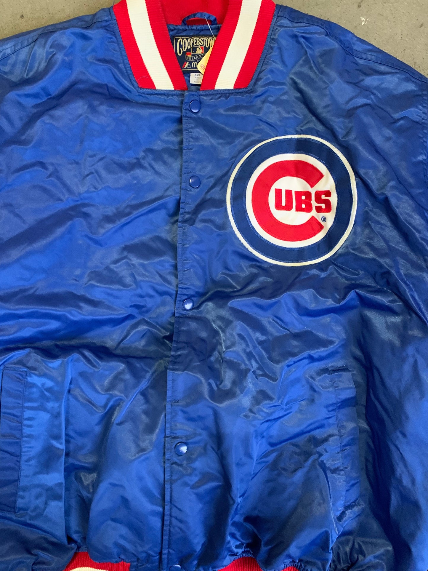 (4X) Chicago Cubs Satin Bomber Jkt