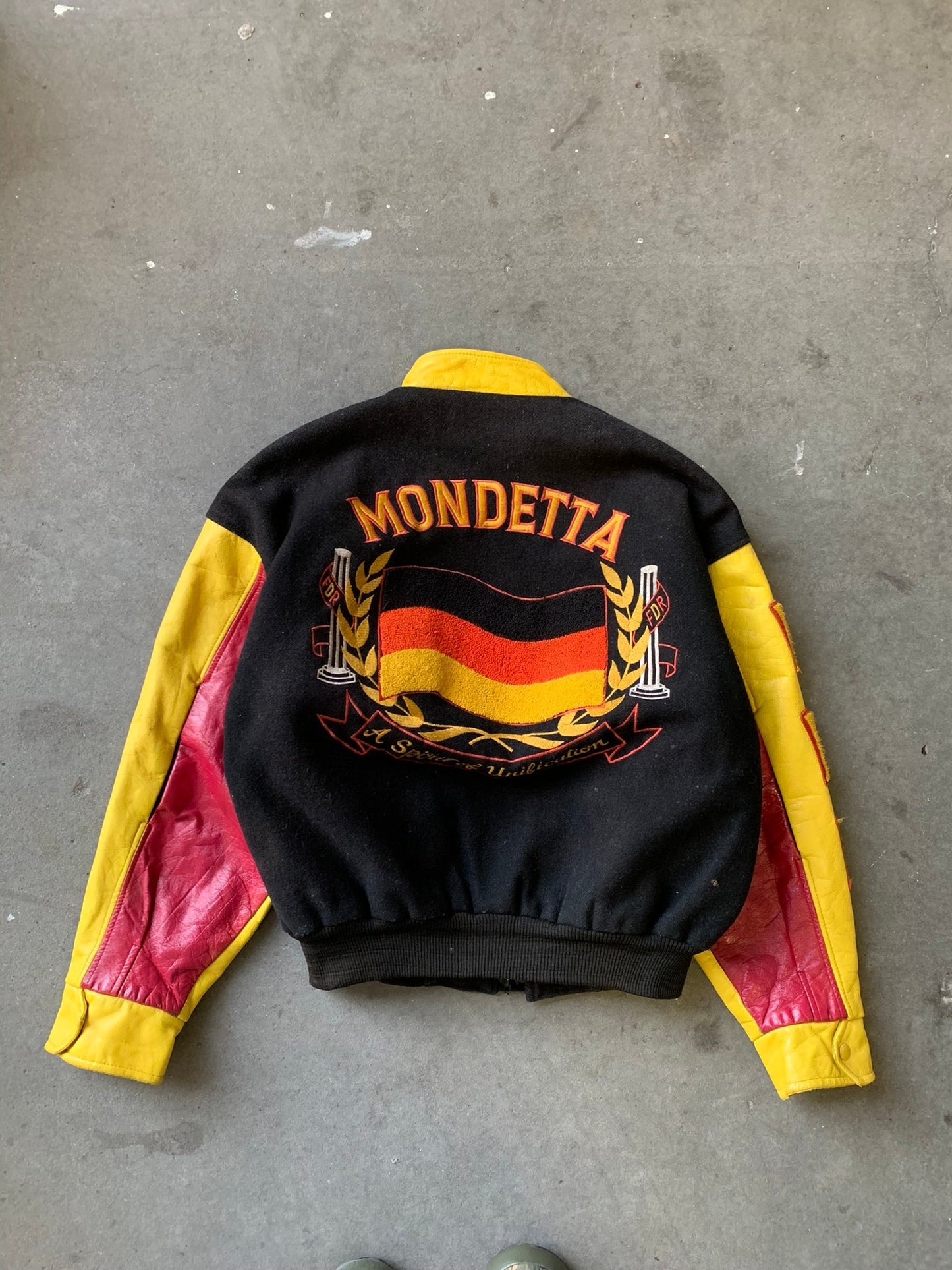 (S) Vintage Mondetta Leather Varsity Jkt