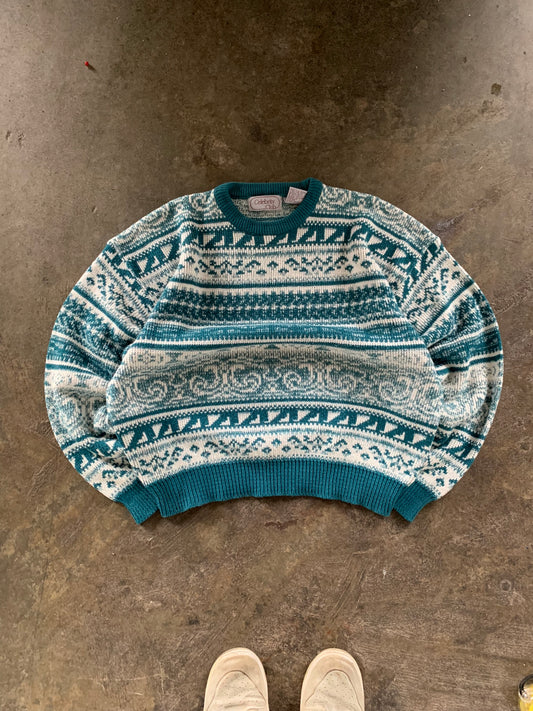 (M) 80’s Vintage Pattern Knit