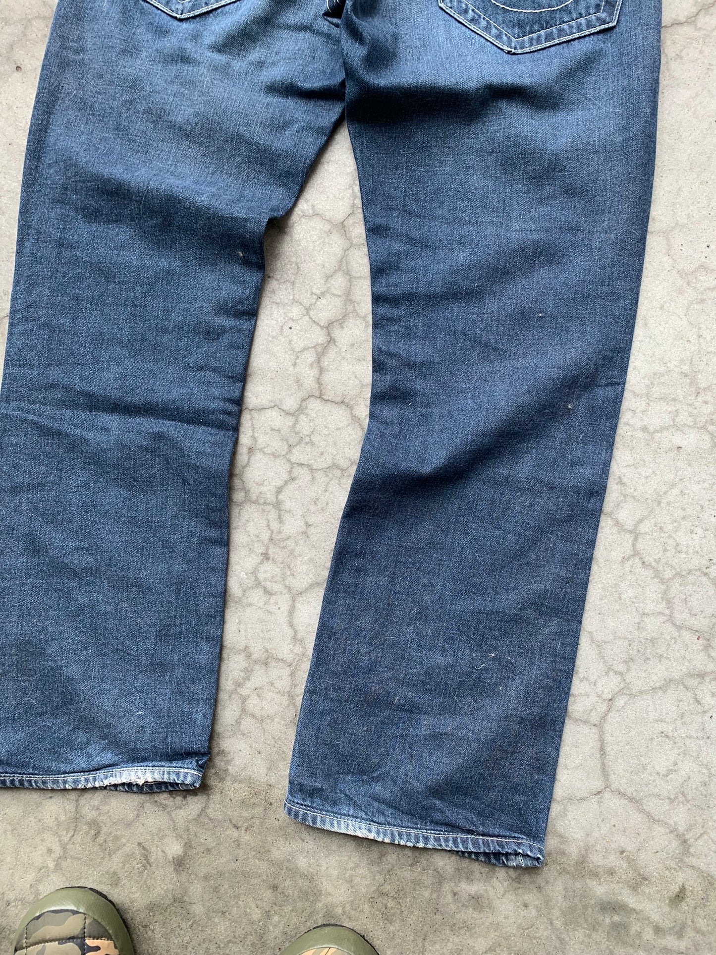 (34”) True Religion Straight Leg Denim