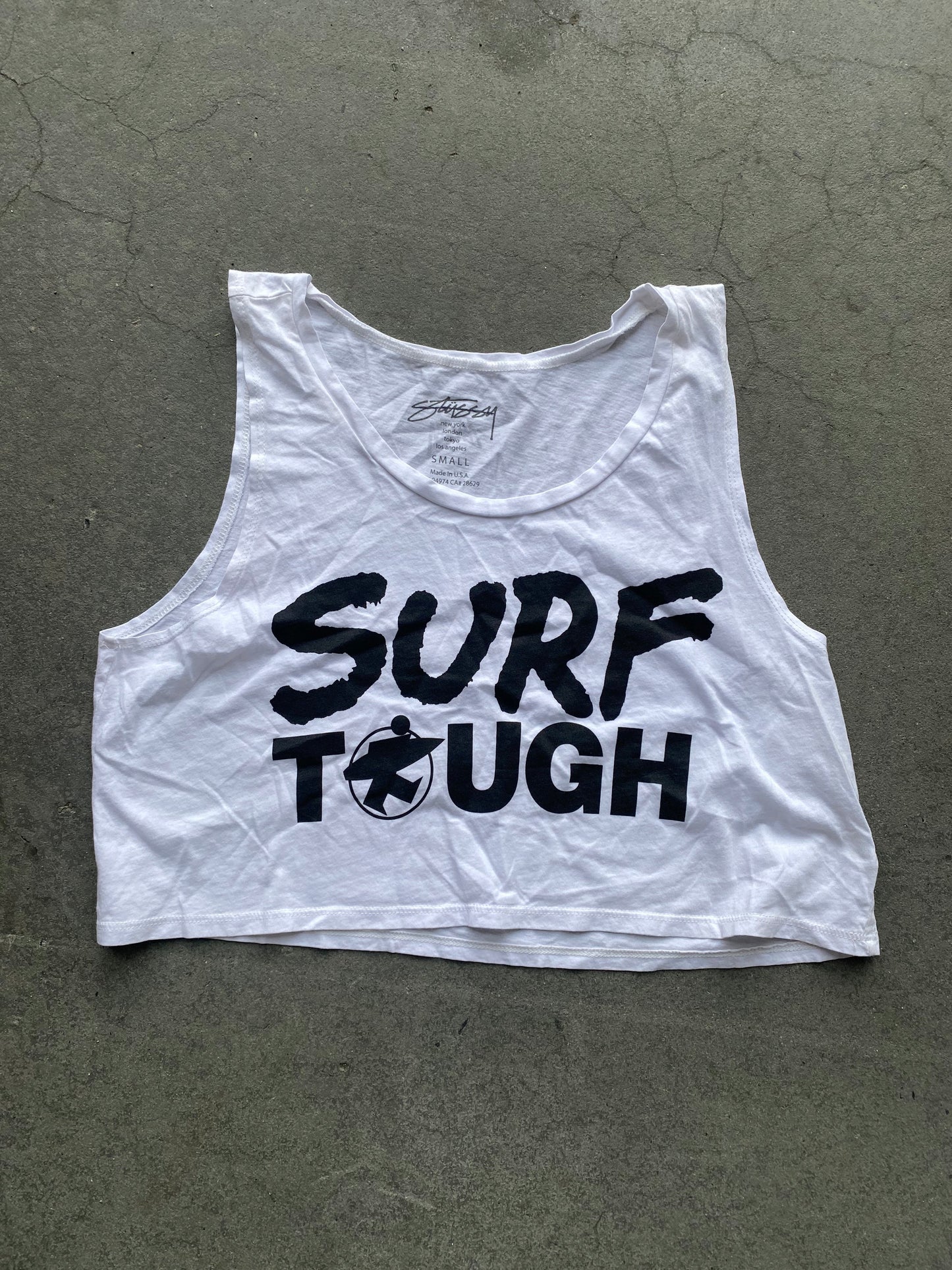 ~ ( S ) Stüssy Cropped Surf Tough Tank Crop