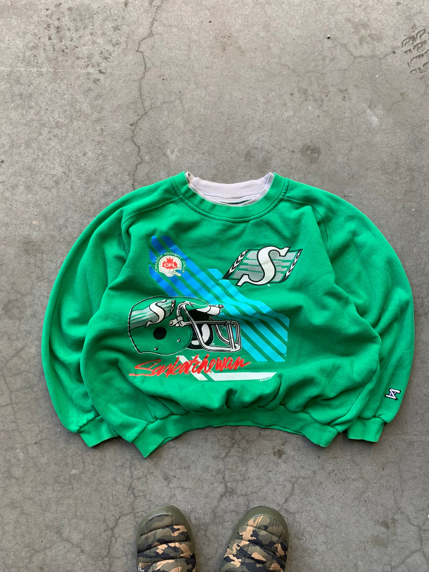 (M/L) 1991 Saskatchewan Roughriders CFL Crew