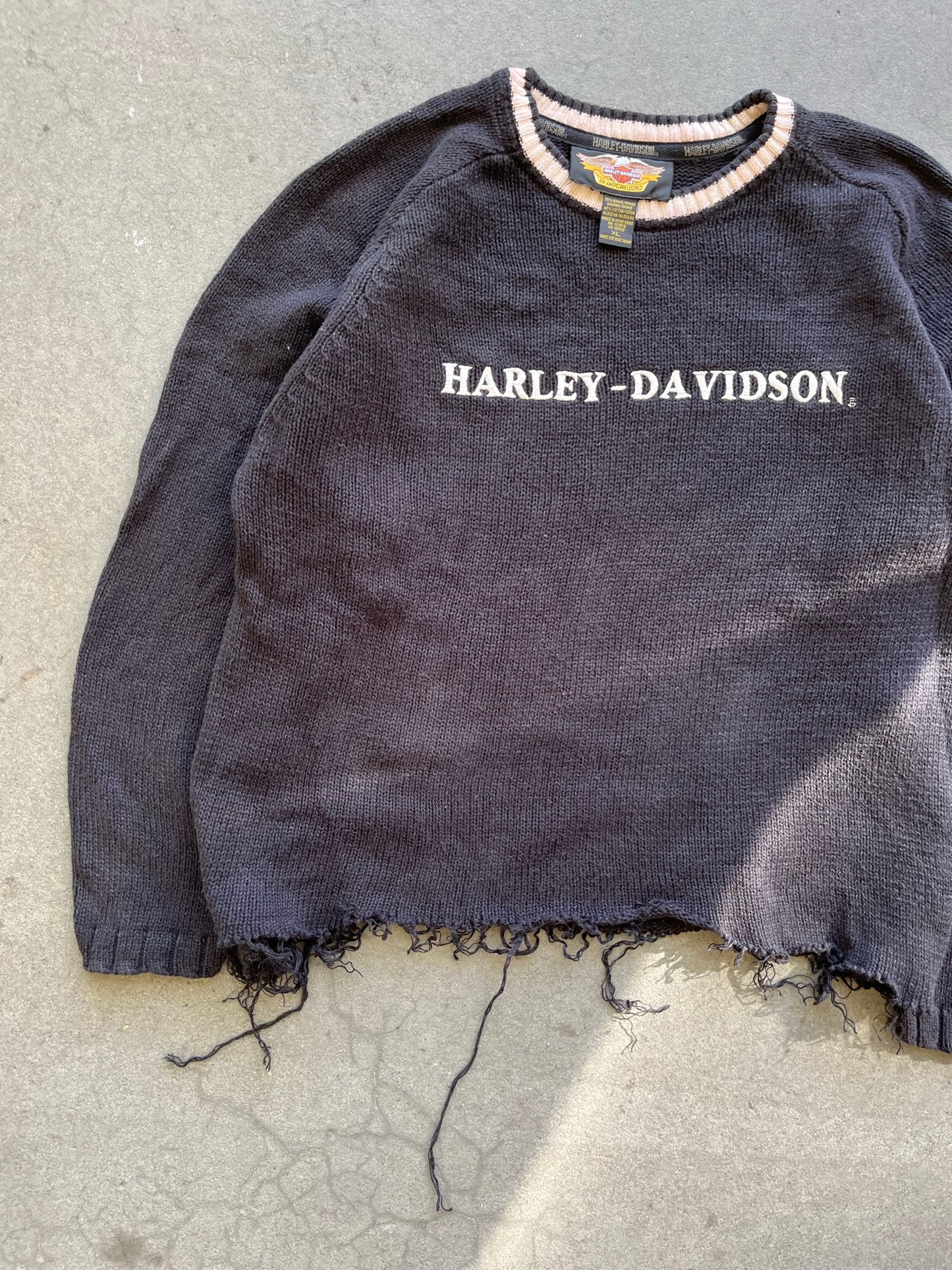(L) 90s Harley Davidson Knitwear Cropped