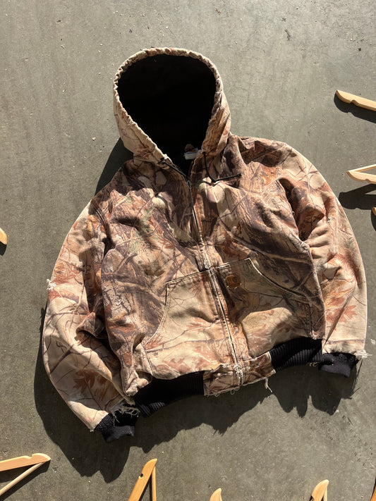 (M) 90s Carhartt Real Tree Distressed Hooded