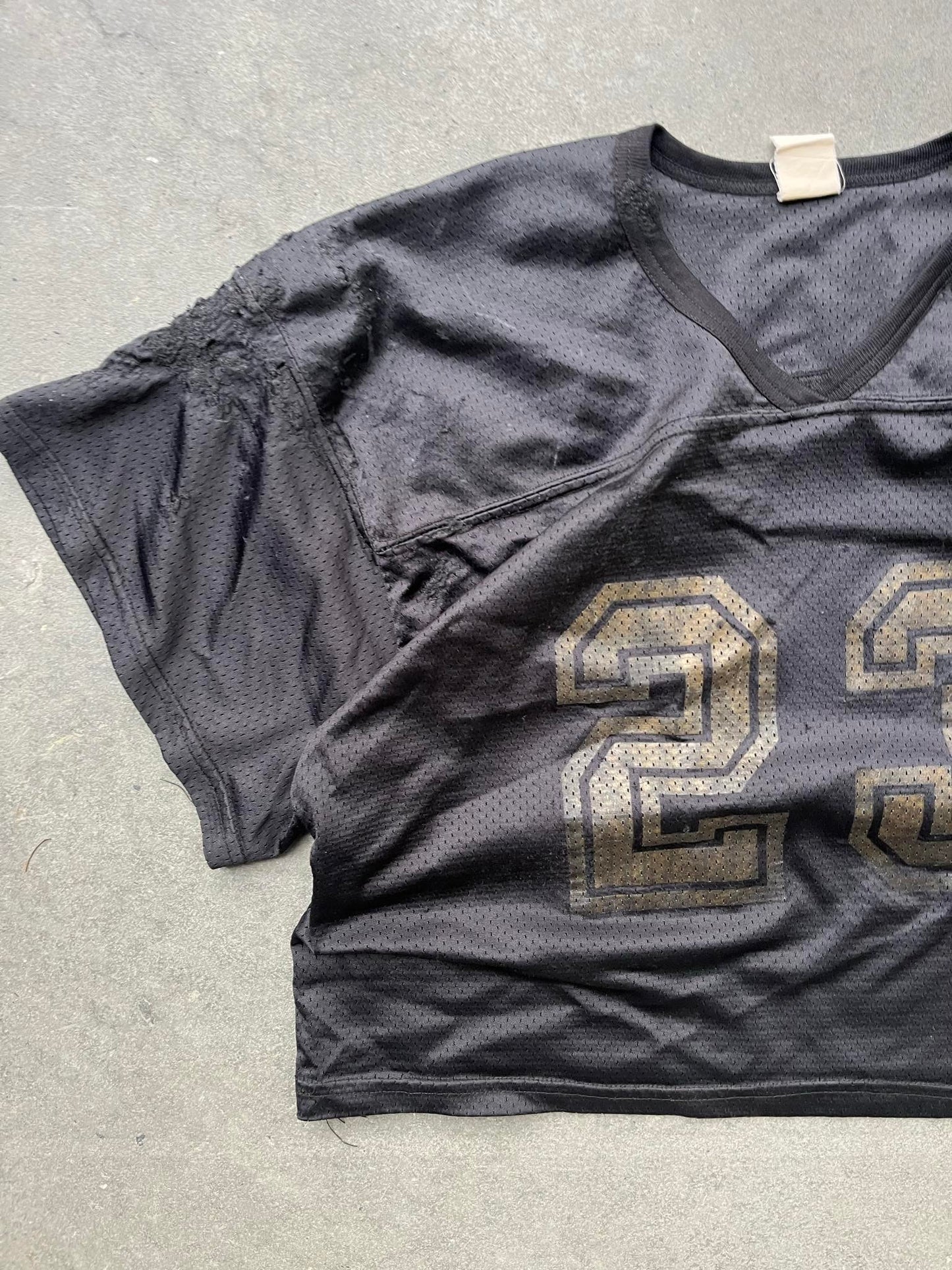 (S) Vintage Cropped Football Jersey