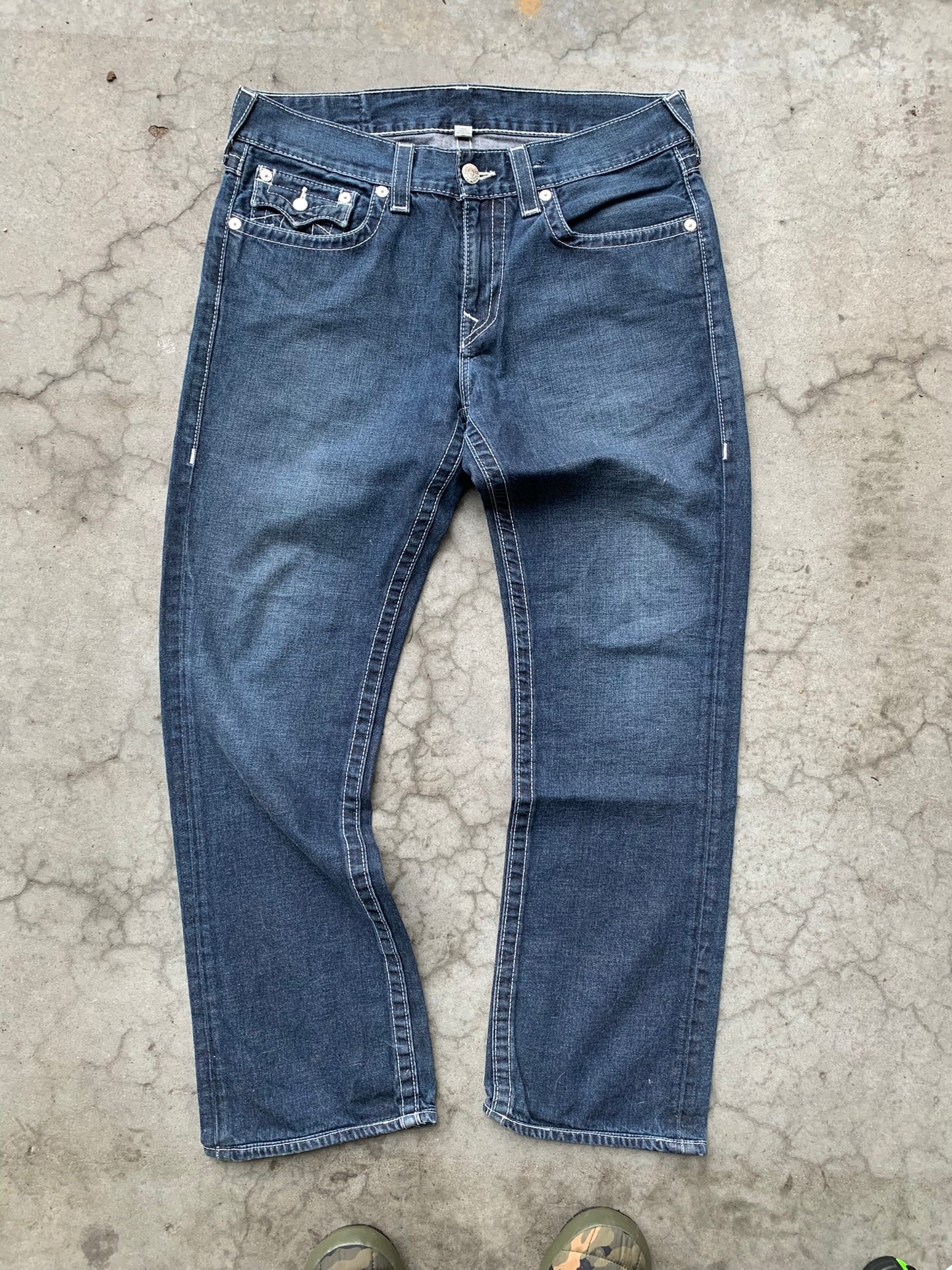 (34”) True Religion Straight Leg Denim