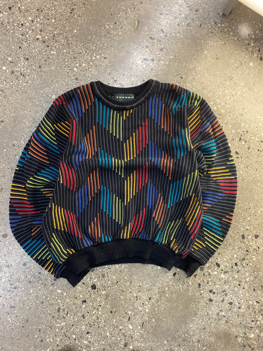 (M/L) Tundra Stripe Multicolor Textured Knit