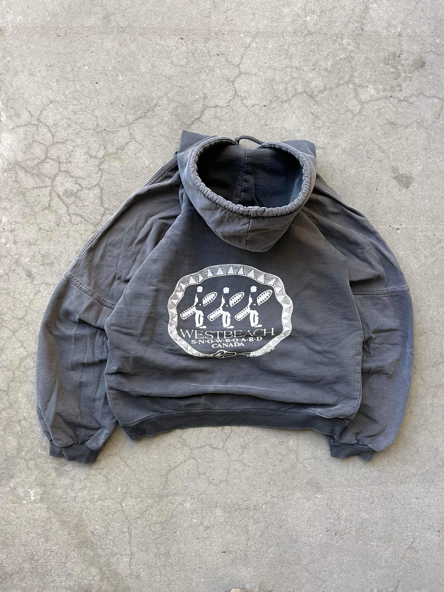 (M) 1991 Sunfaded West Beach Snowboard Hoodie