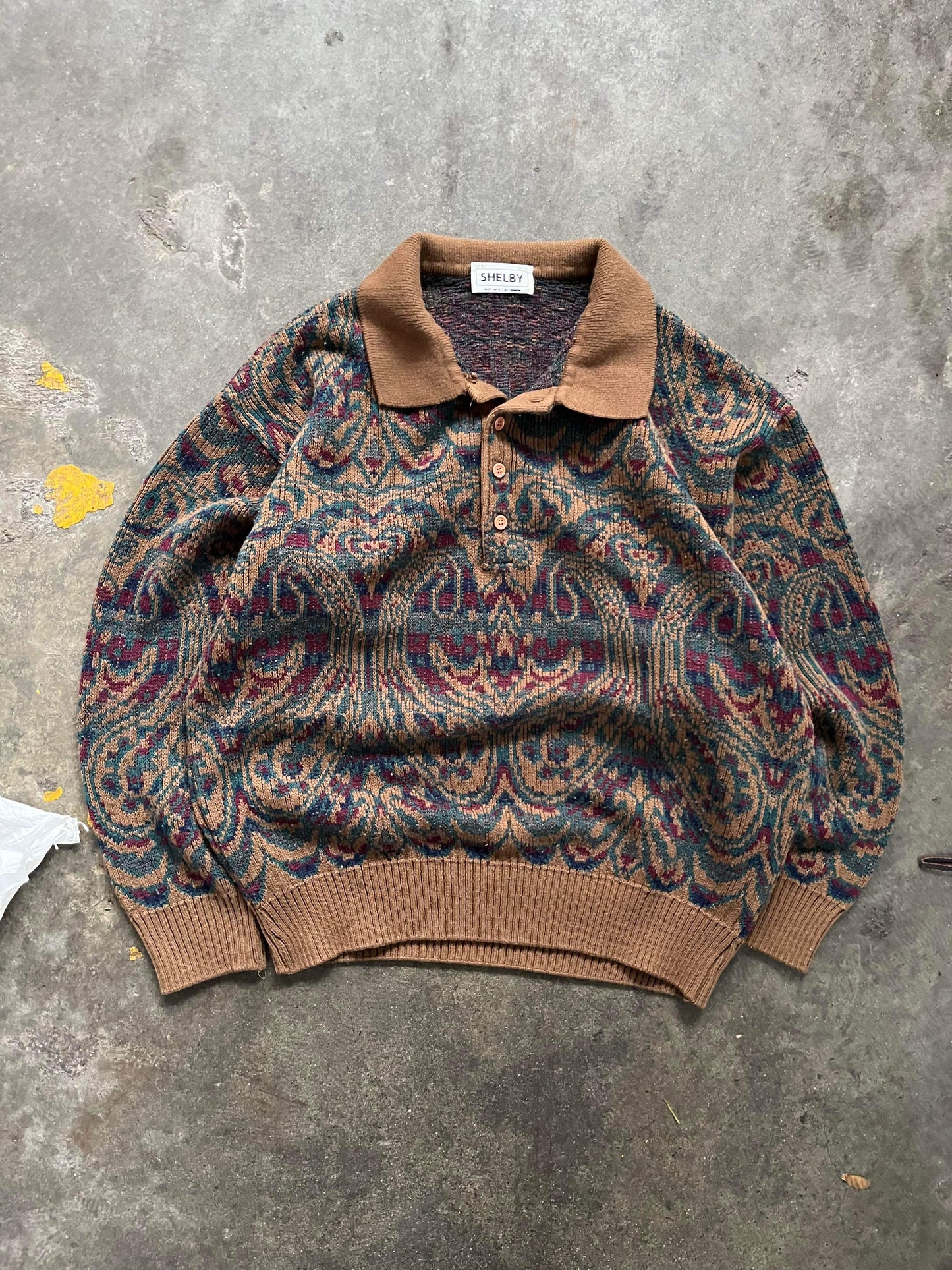 (L) 90’s Polo Style Knit