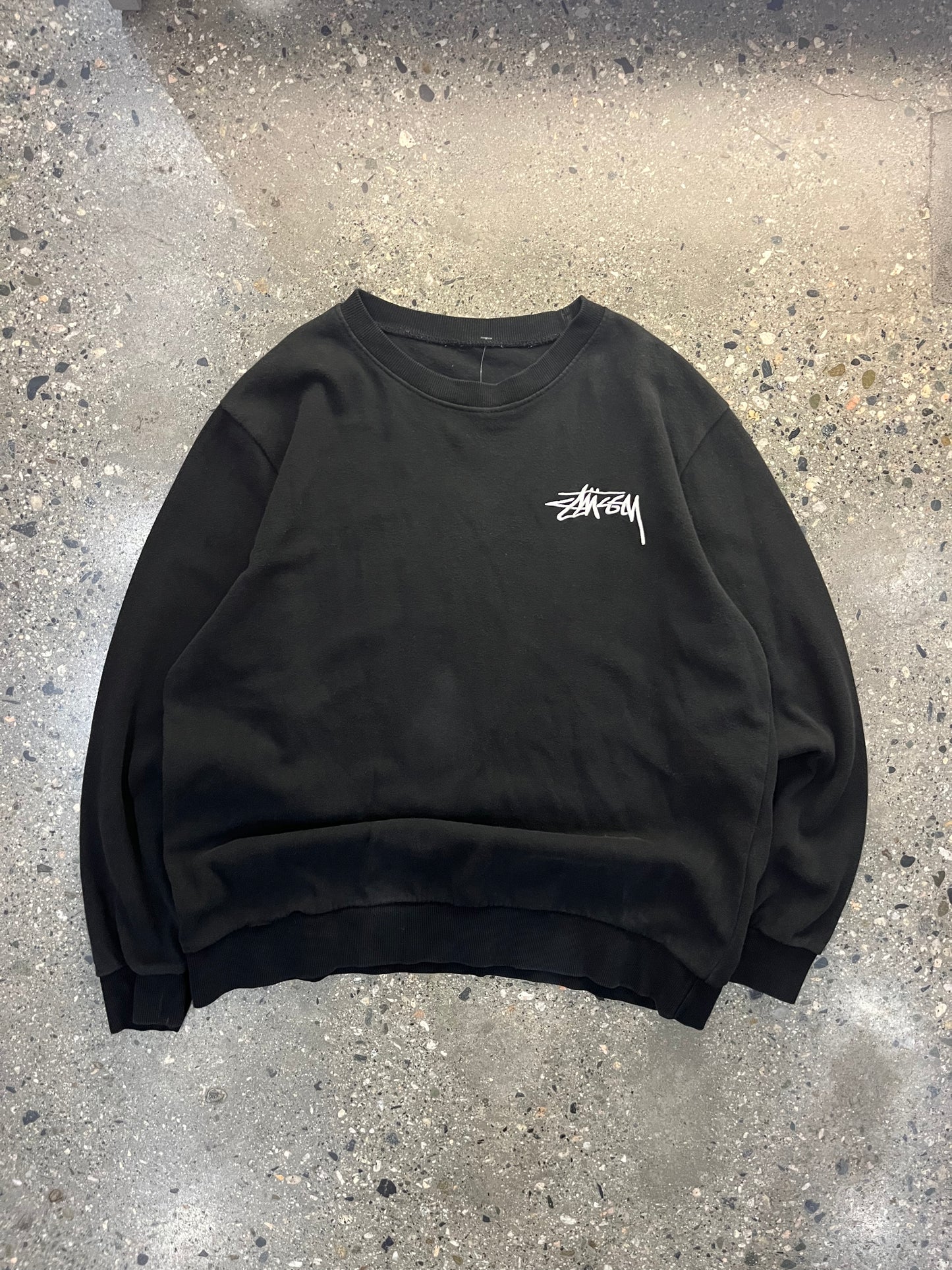 (M) Stussy Classic Script Side Big Patch Crewneck