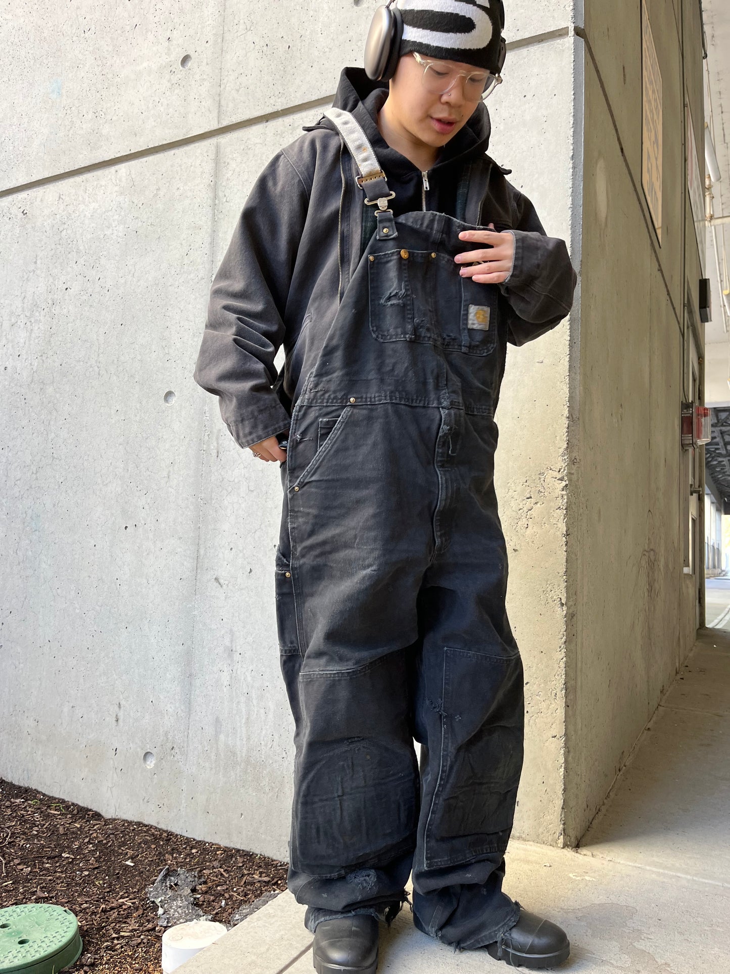 (36”) Distressed Carhartt Carpenter Overalls