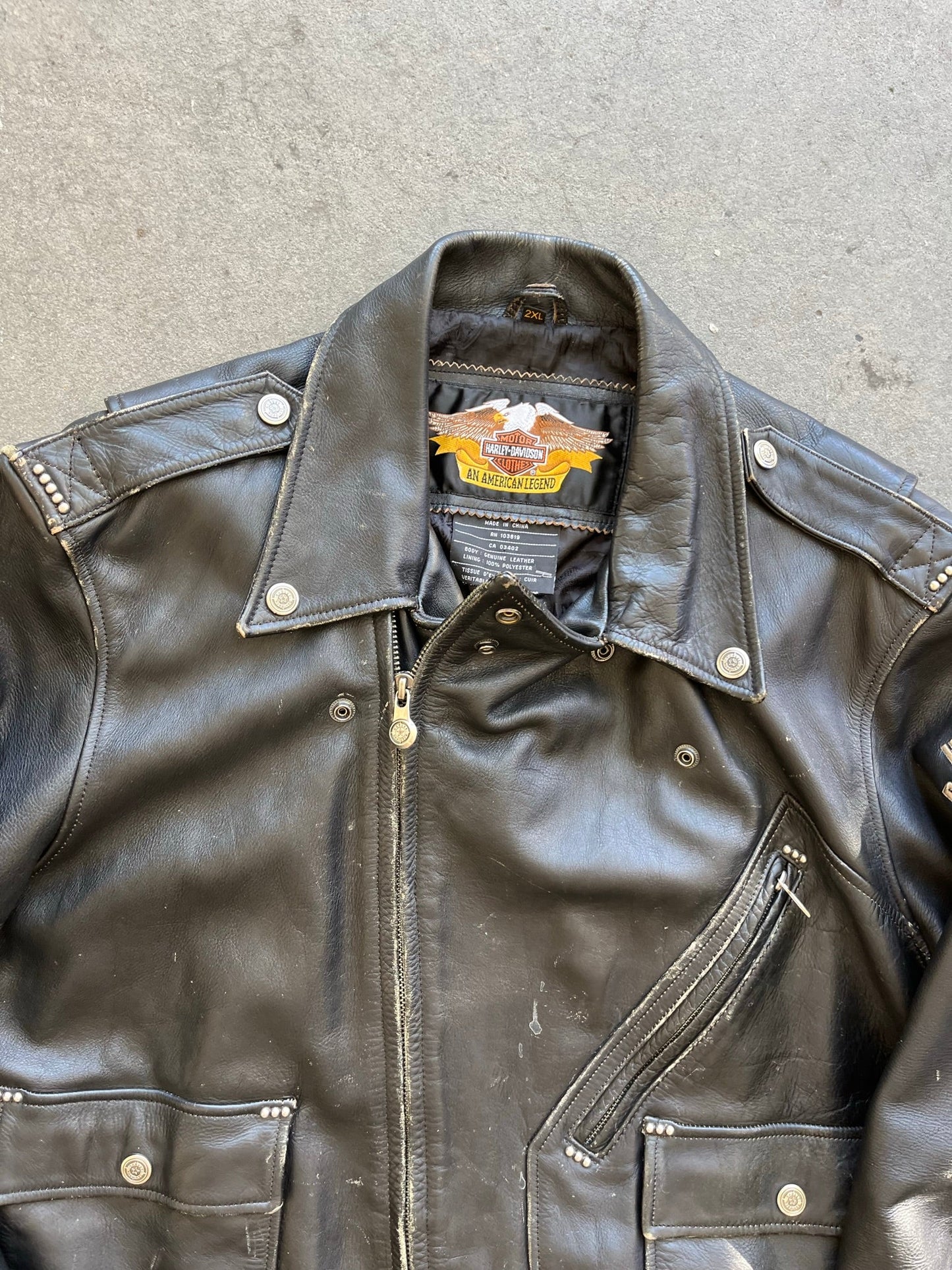 (XL) 90s Harley Davidson Full Leather