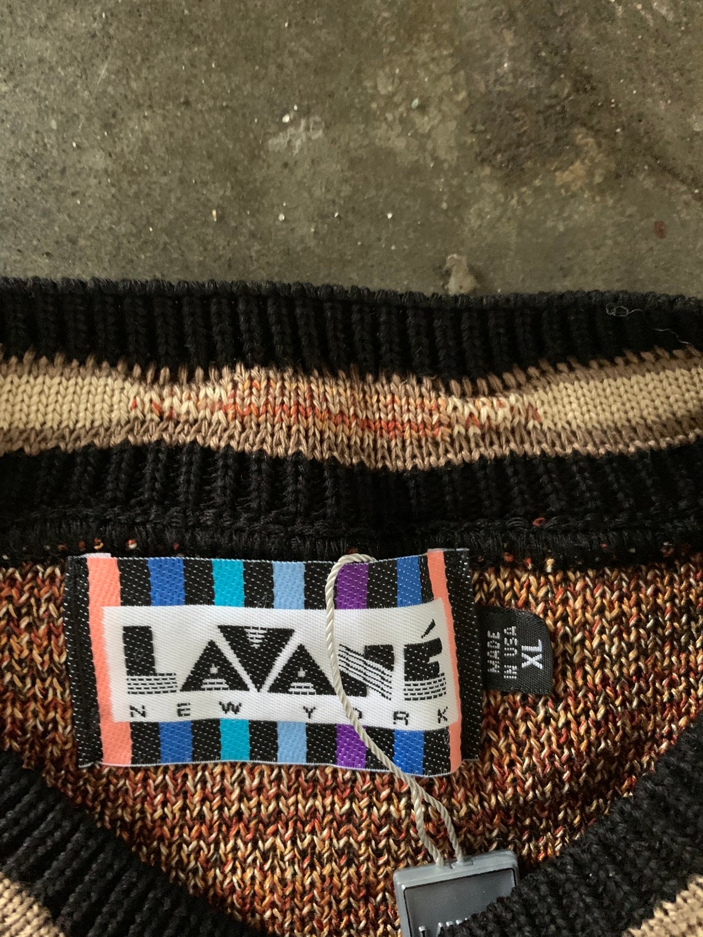 (L/XL) 90’s Deadstock Lavane 3D Texture Knit