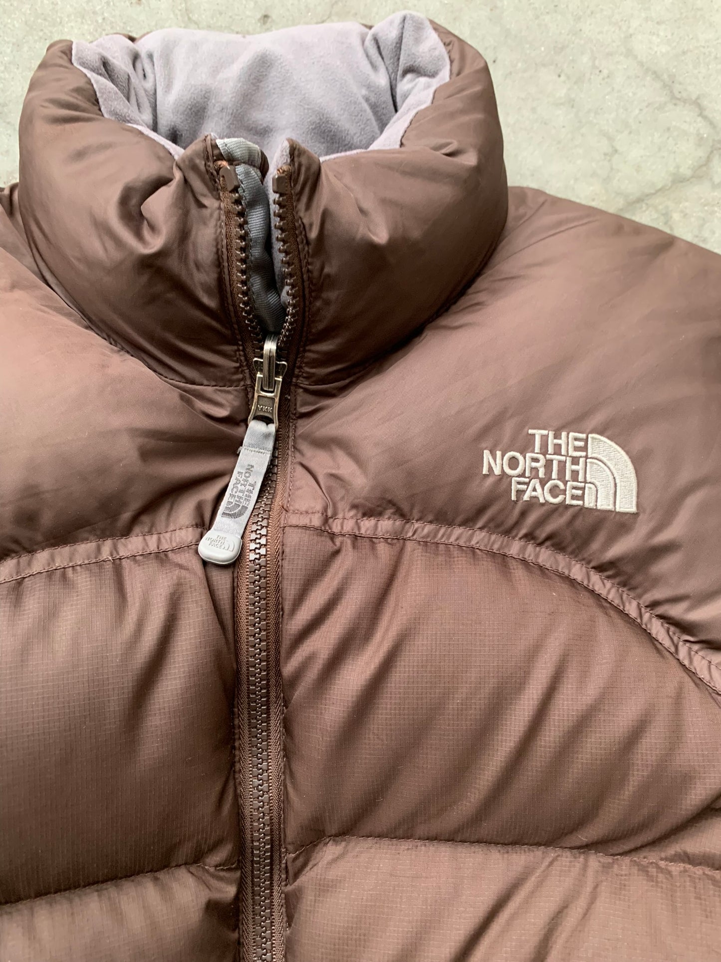 (S) The North Face 700 Choc Brown Puffer