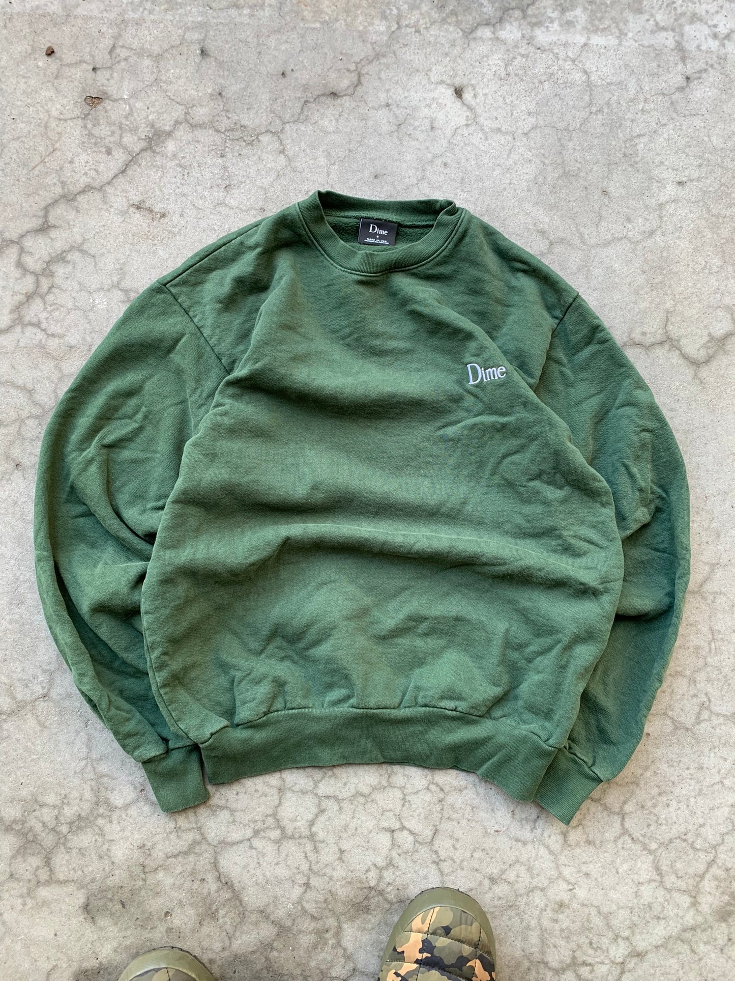 (S/M) Dime Forest Green Crewneck