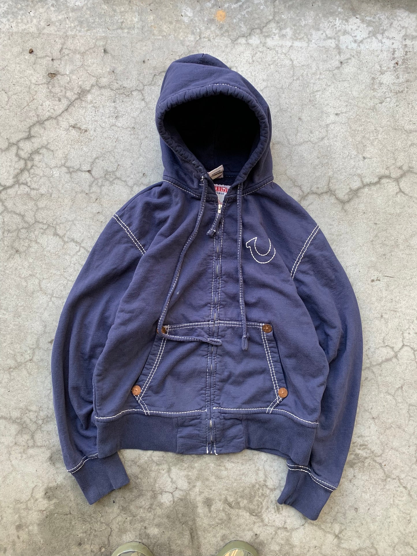 (XS) True Religion Contrast Stitch Hoodie