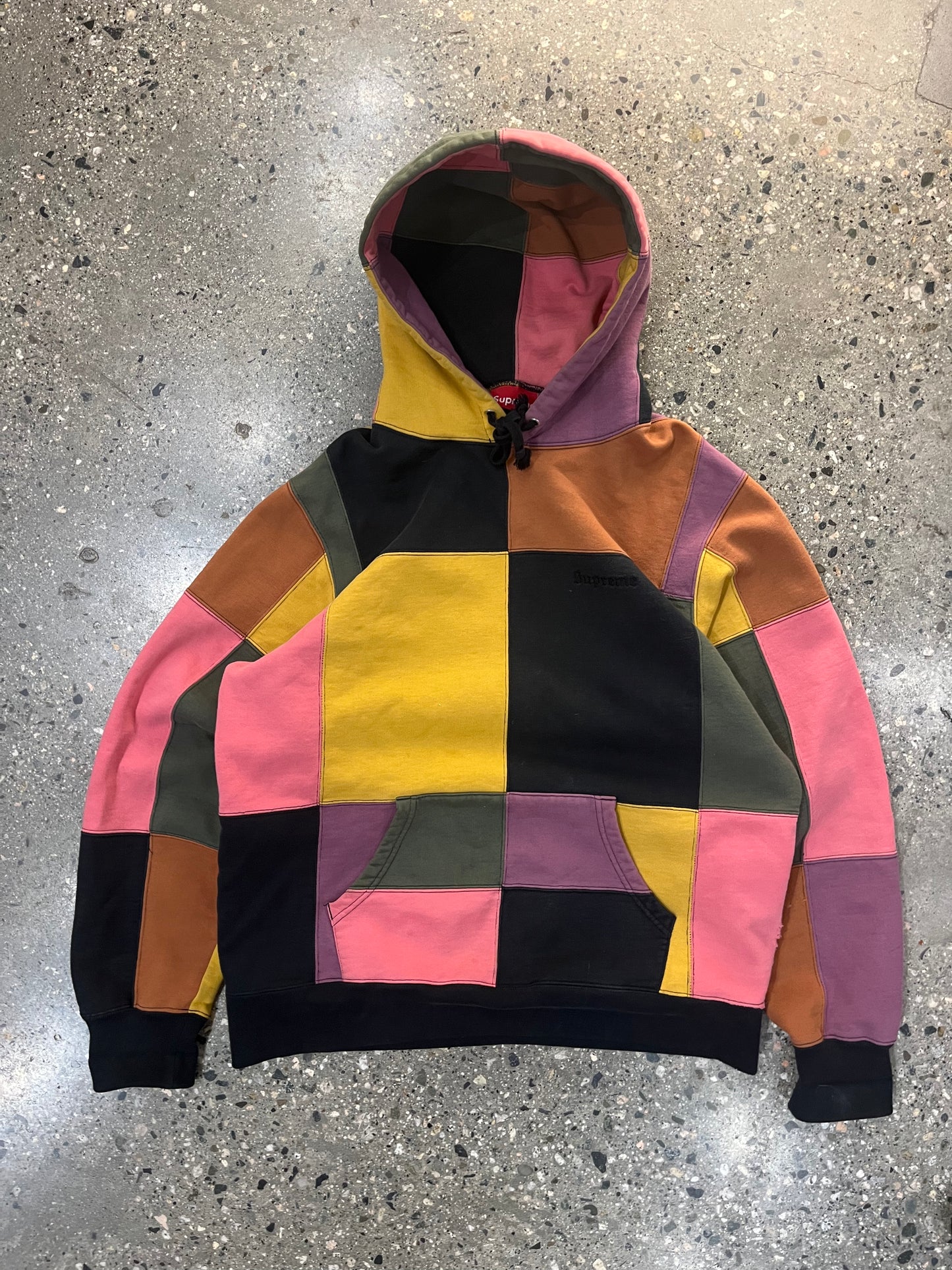 (M)  Supreme Colour-Block Squares Hoodie