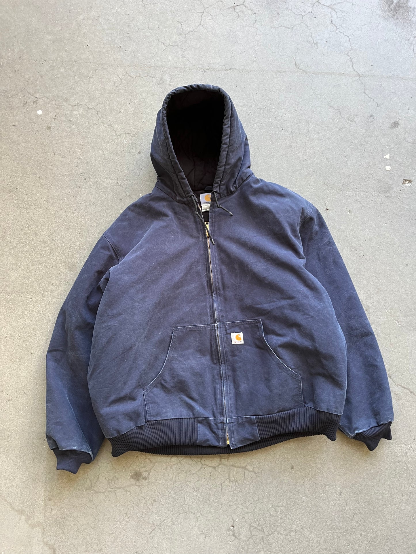 (XXL) Vintage Carhartt Navy Blue Hooded Jacket