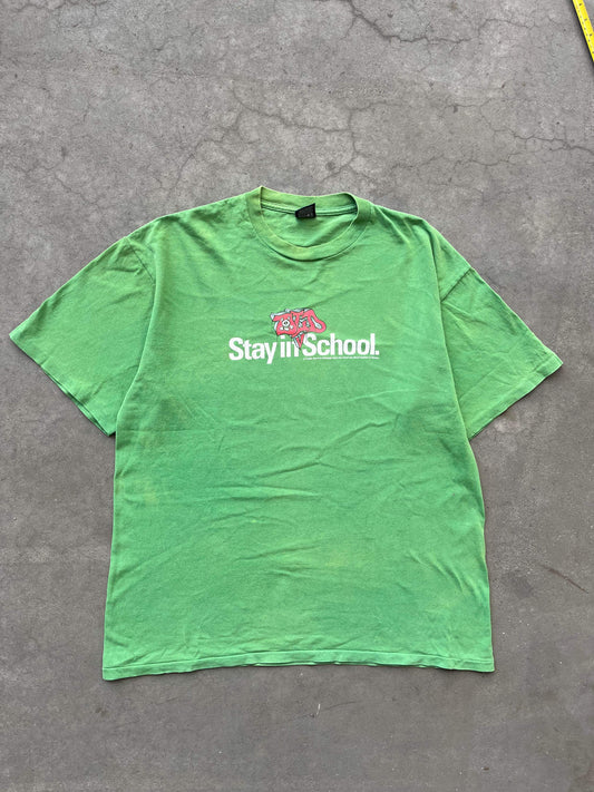 (XL) 90’s Sunfaded Distressed Stussy Stay in School Tee