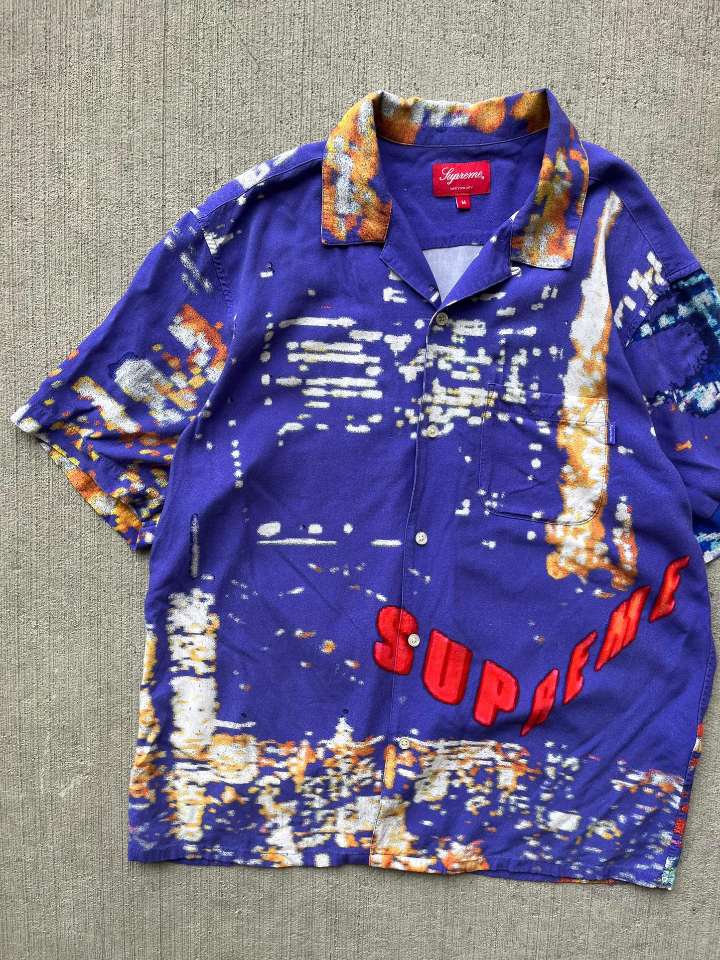 (M) Supreme City Lights Rayon Button Up