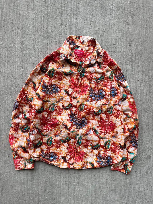 (M) Supreme Acid Floral Button Up Shirt