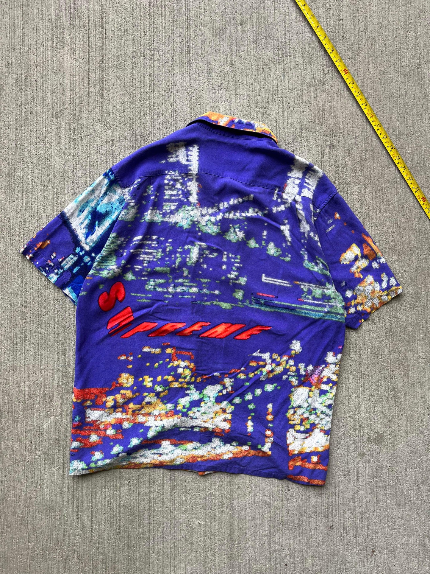 (M) Supreme City Lights Rayon Button Up