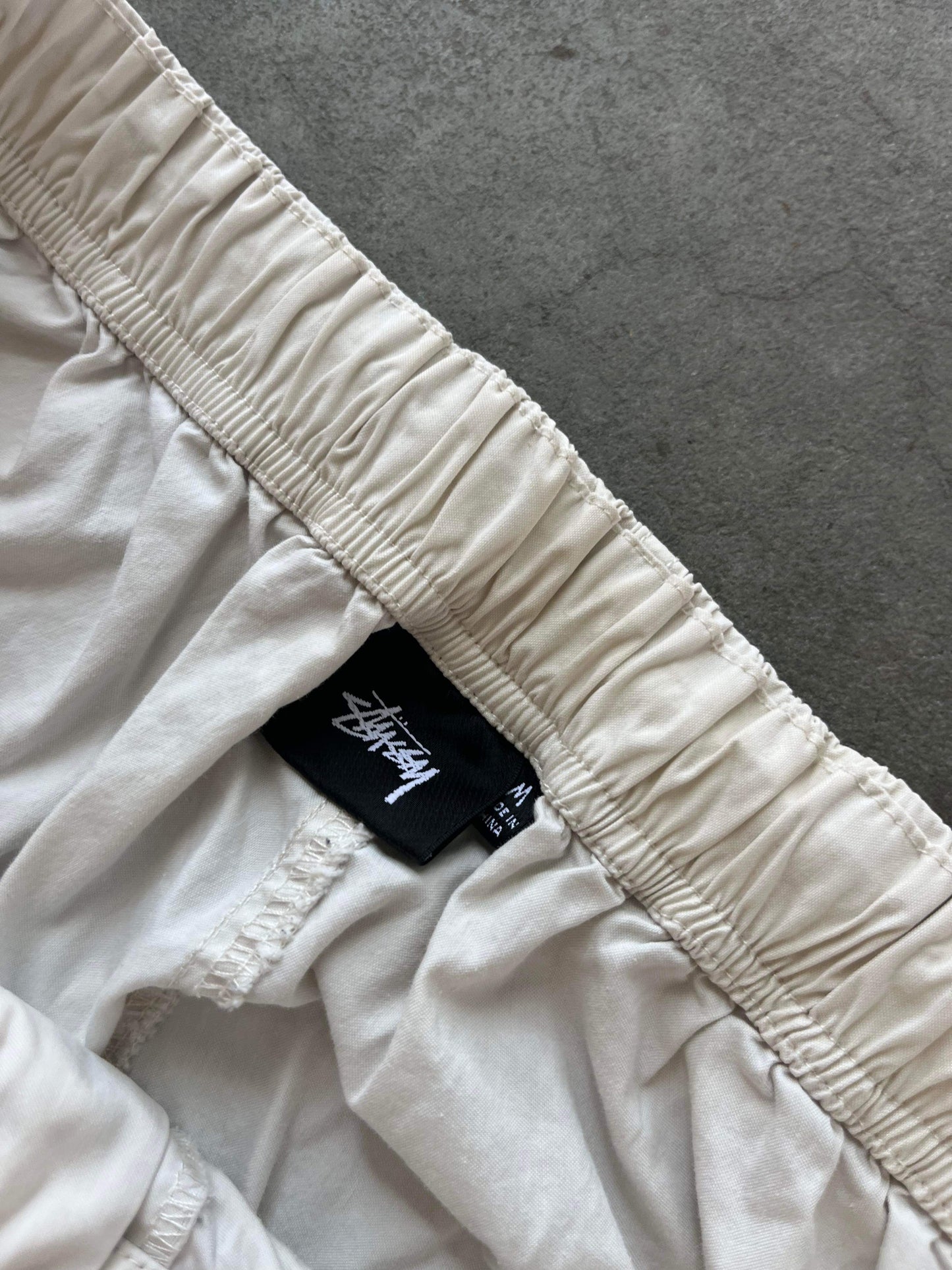 (30”) Stussy White Parachute Pants