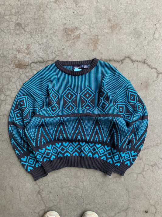(M) 90’s Patterned Knit Sweater