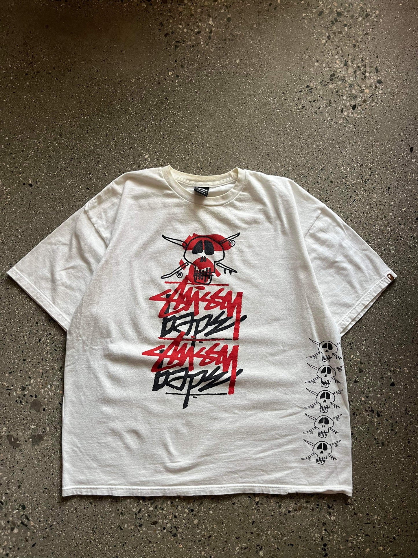 (XL/2X) Stussy x Bape Bones Tee